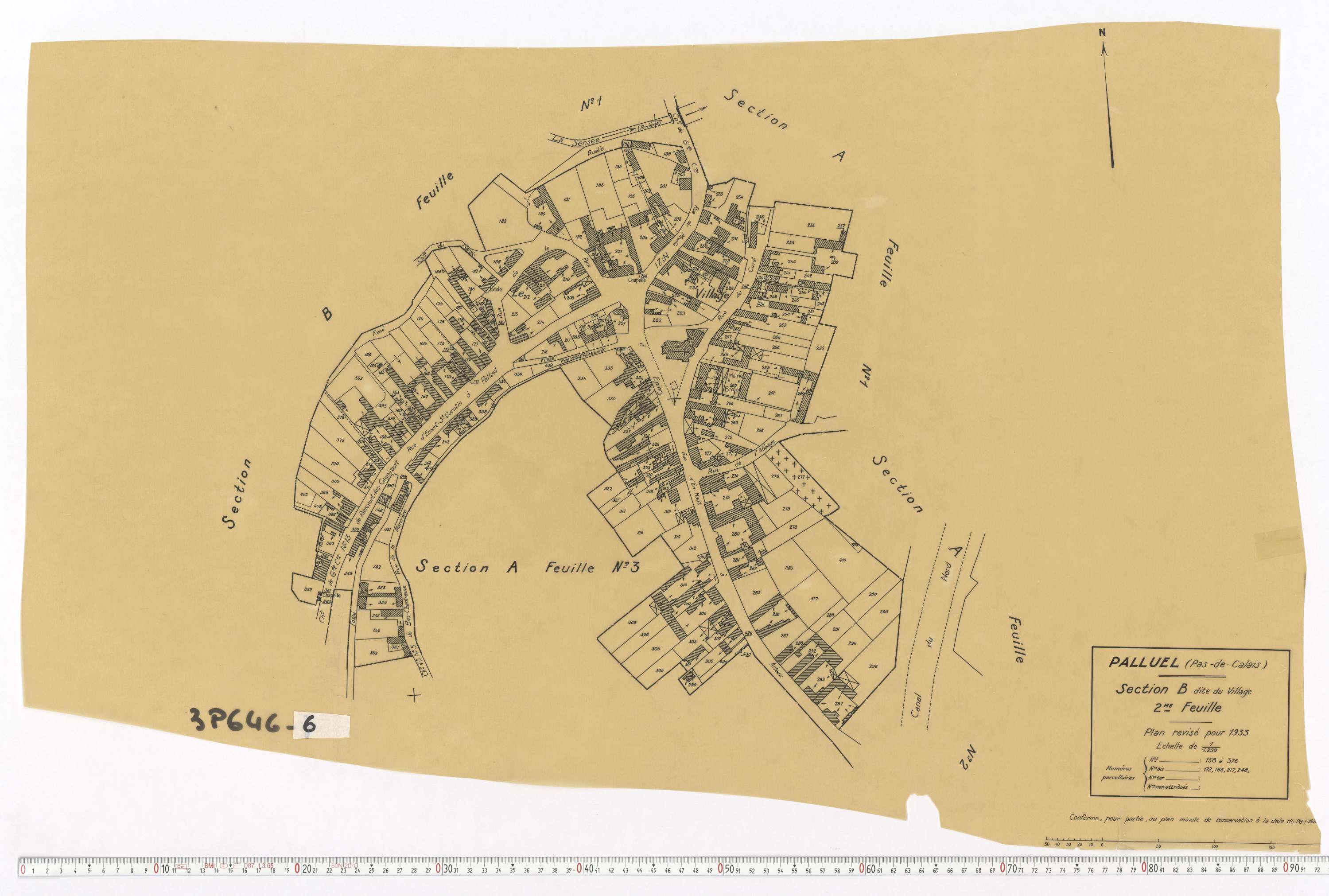 Palluel - Section B, feuille 2.