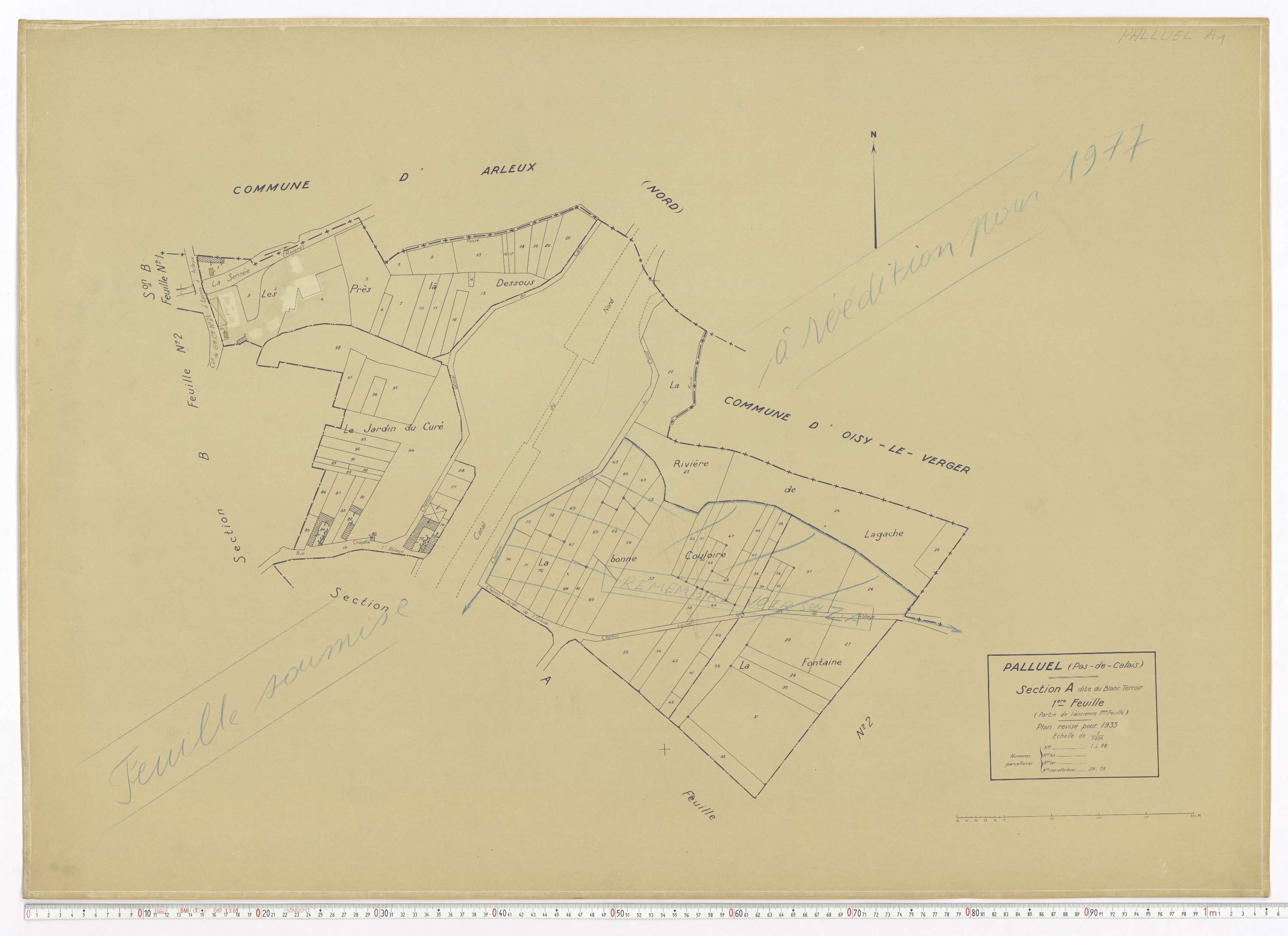 Palluel - Section A, feuille 1.