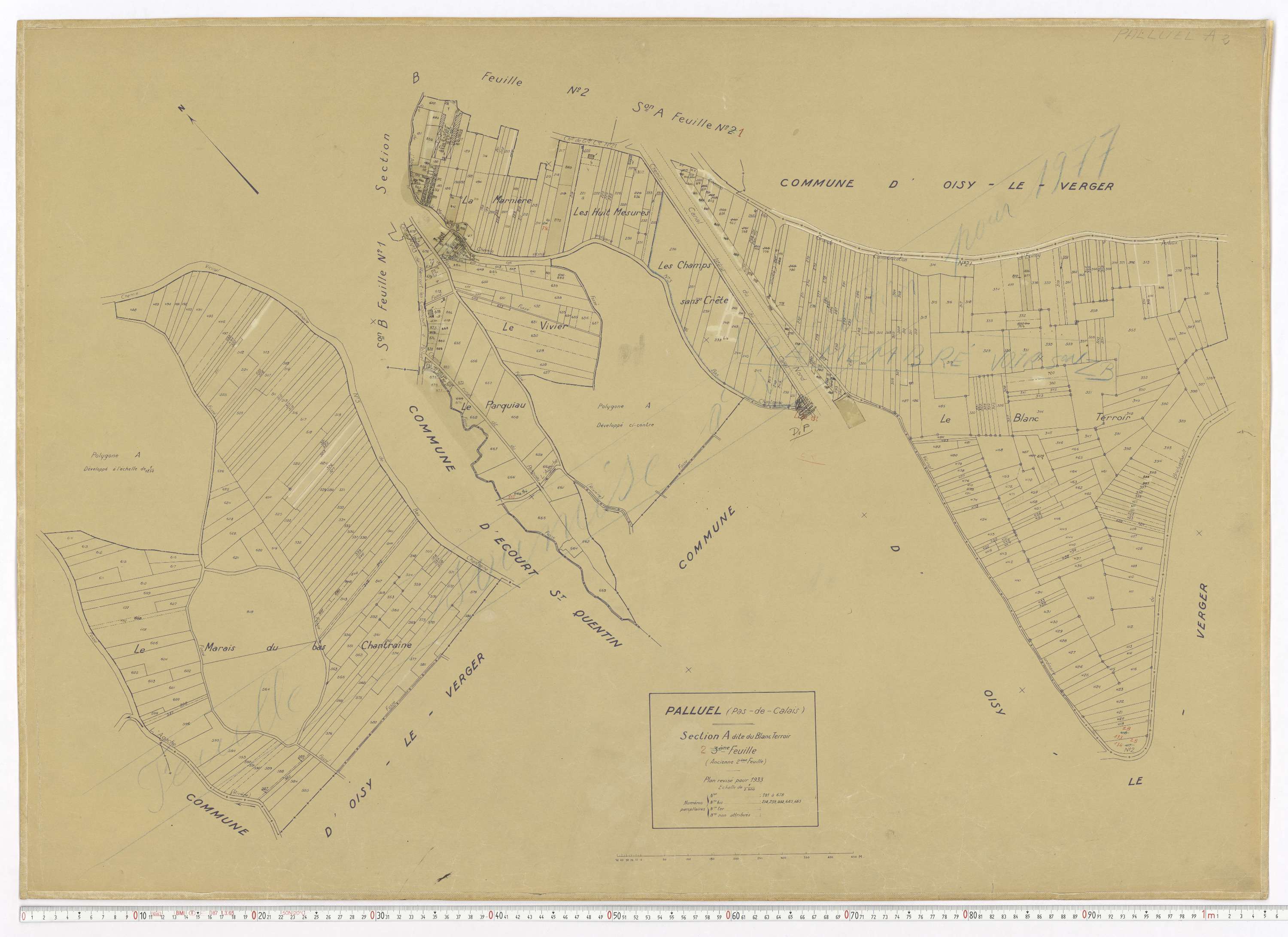 Palluel - Section A, feuille 3.