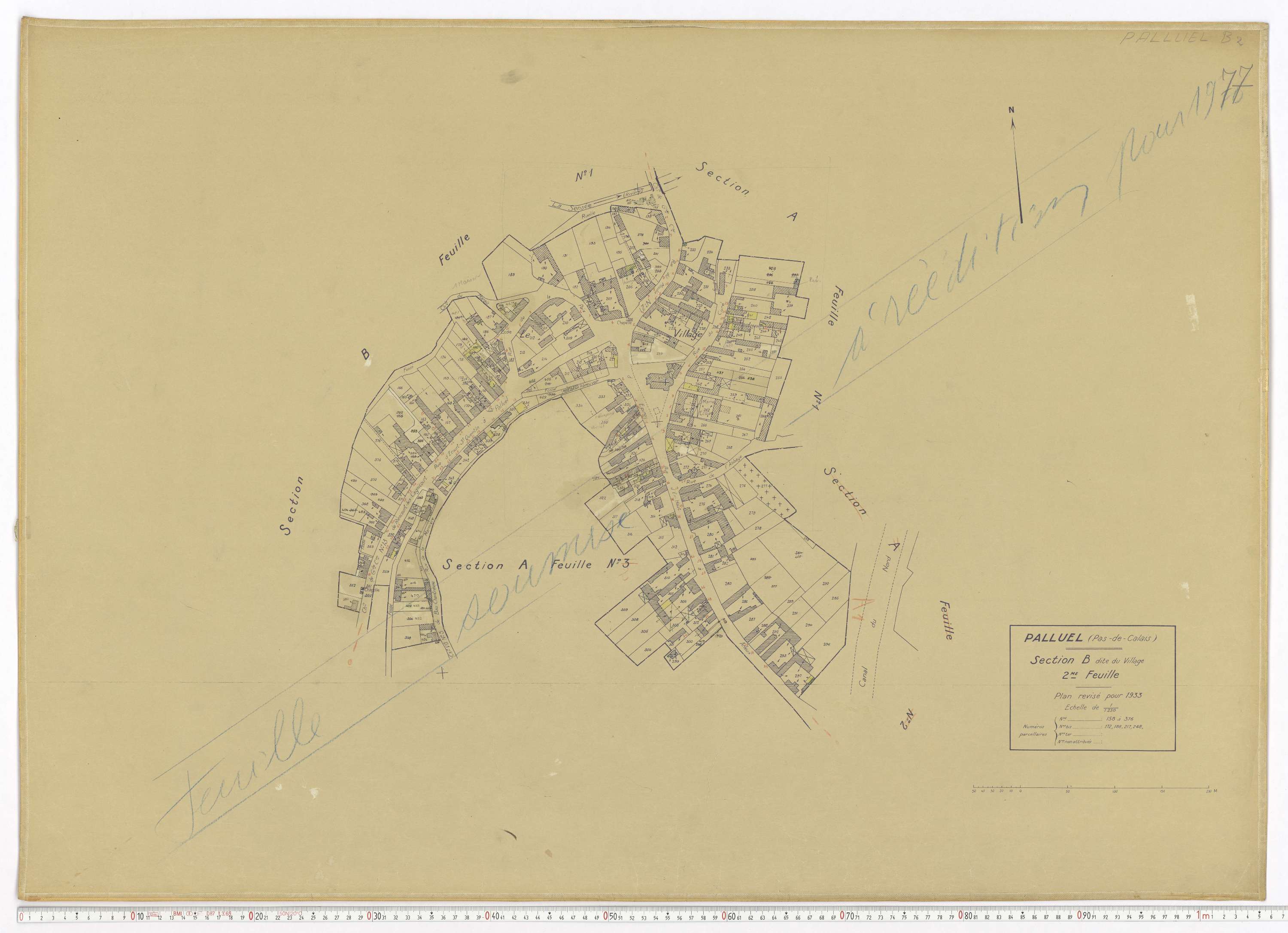 Palluel - Section B, feuille 2.