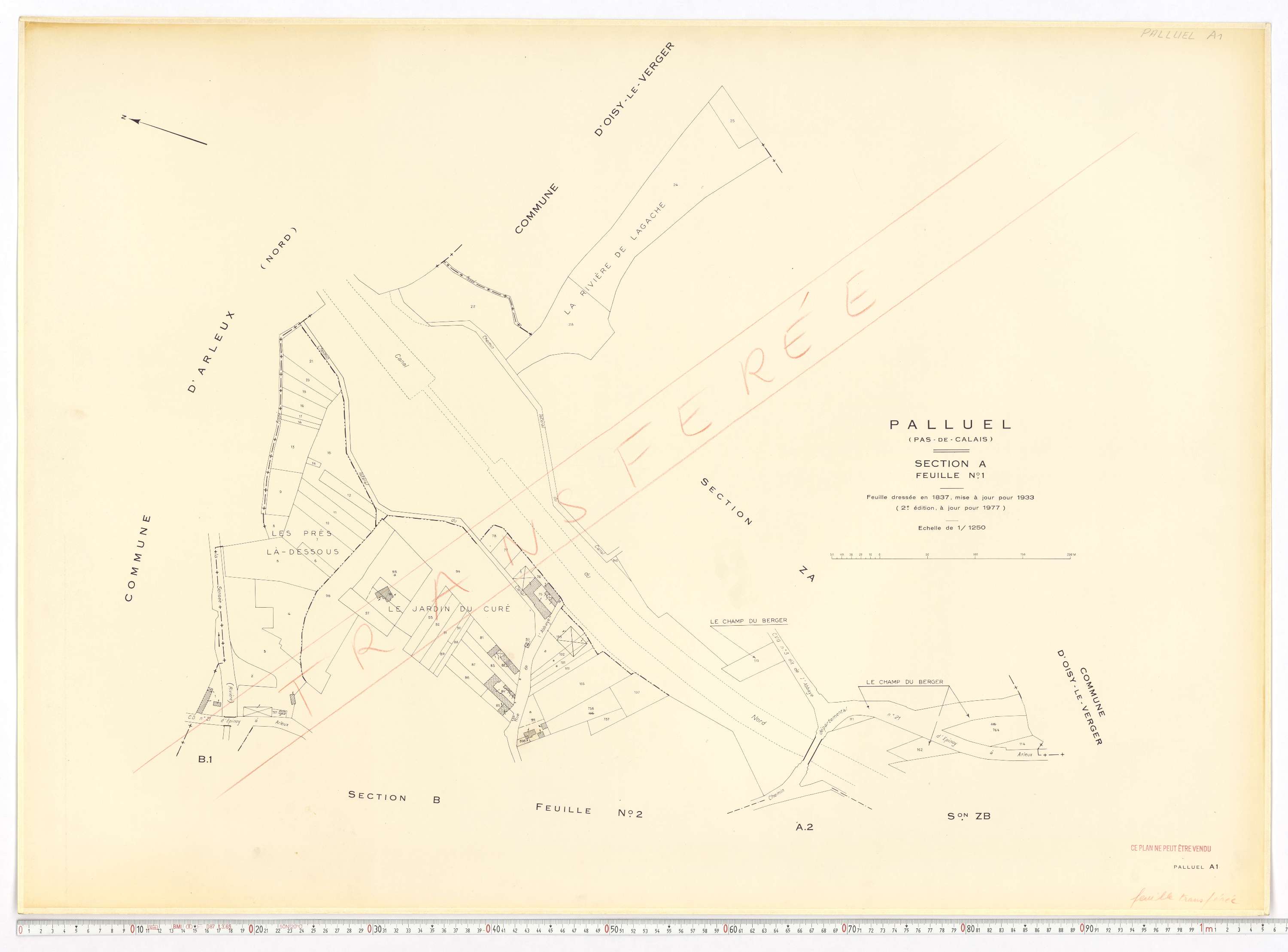 Palluel - Section A, feuille 1.