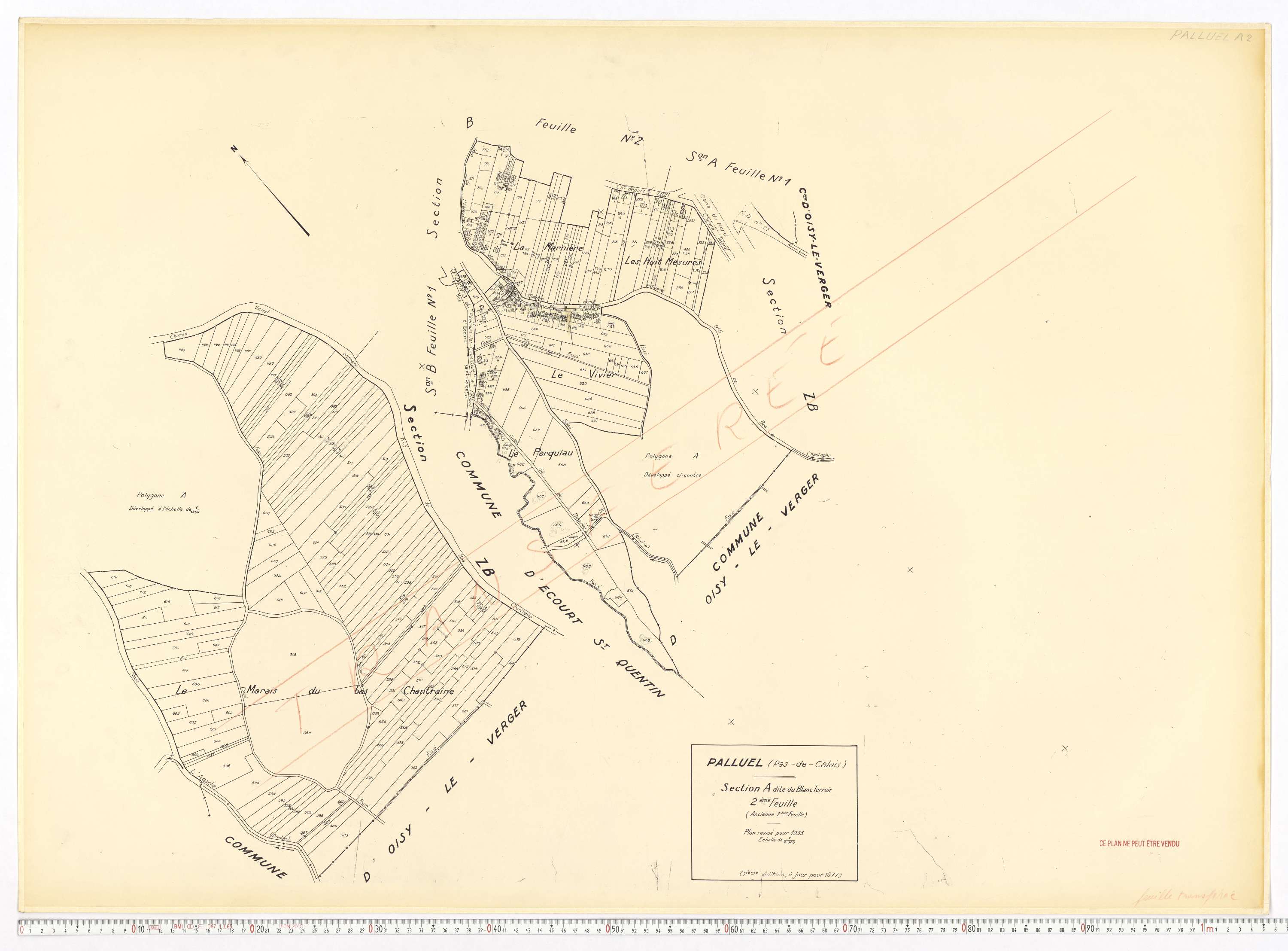 Palluel - Section A, feuille 2.