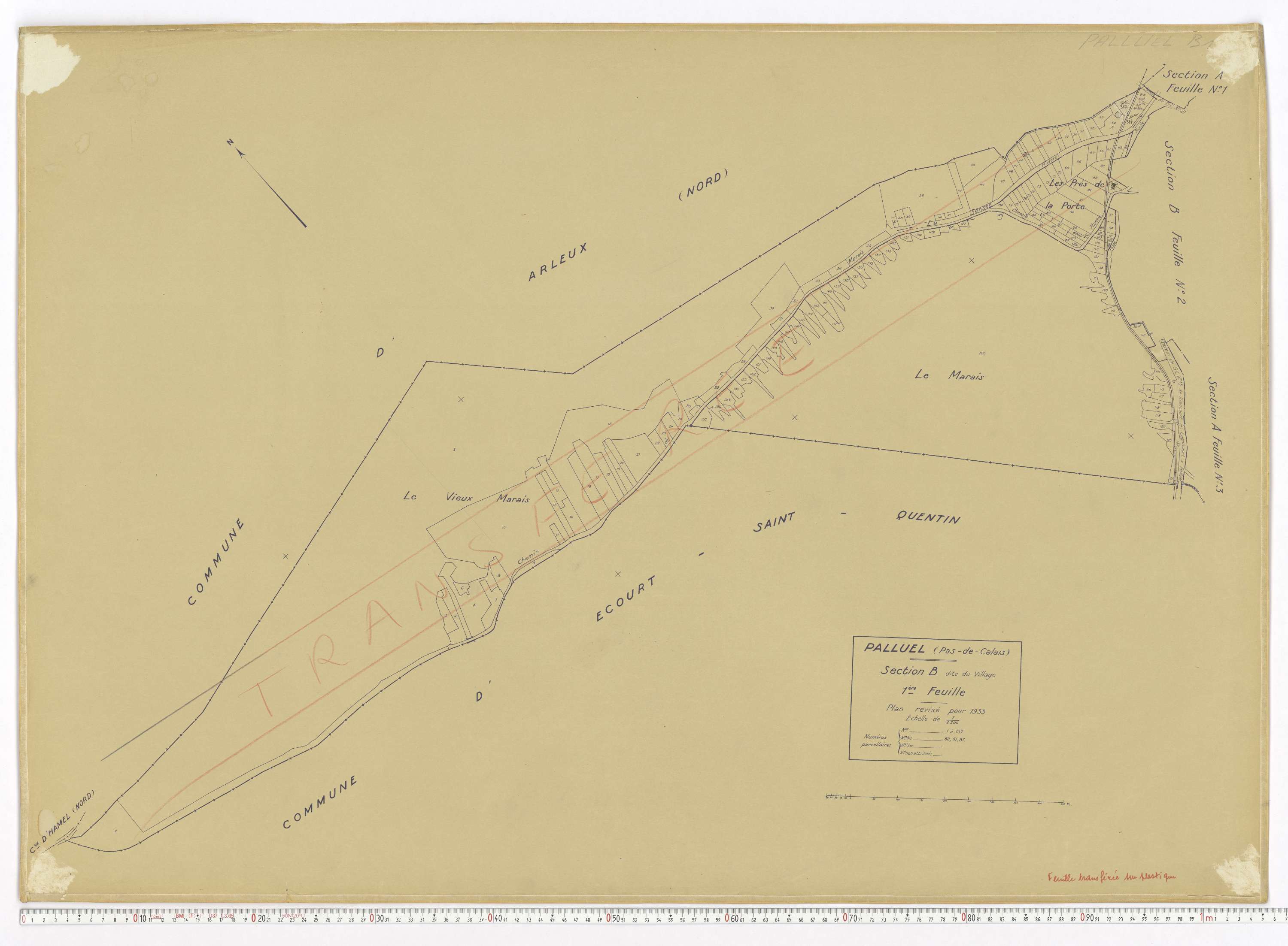 Palluel - Section B, feuille 1.