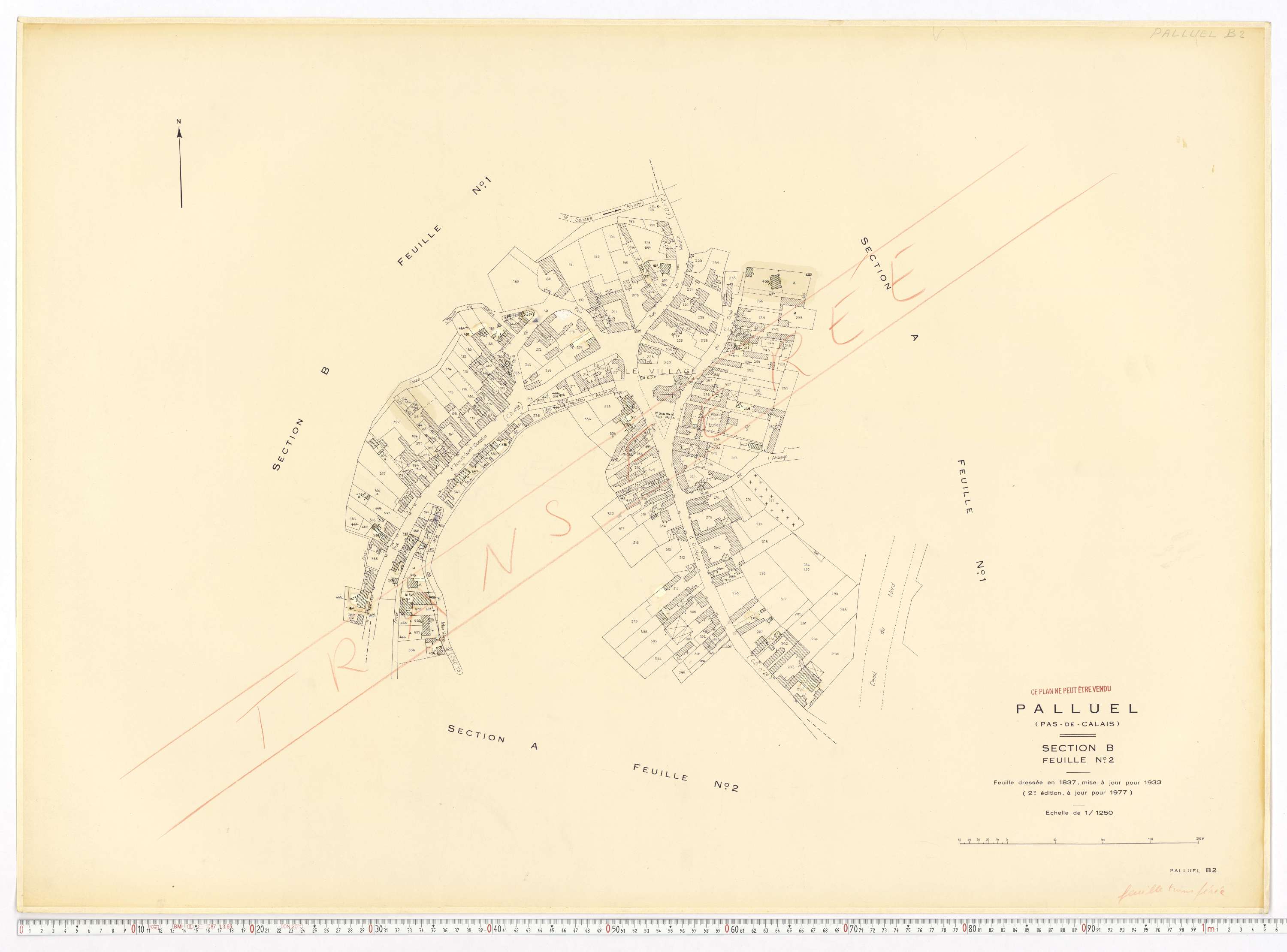 Palluel - Section B, feuille 2.