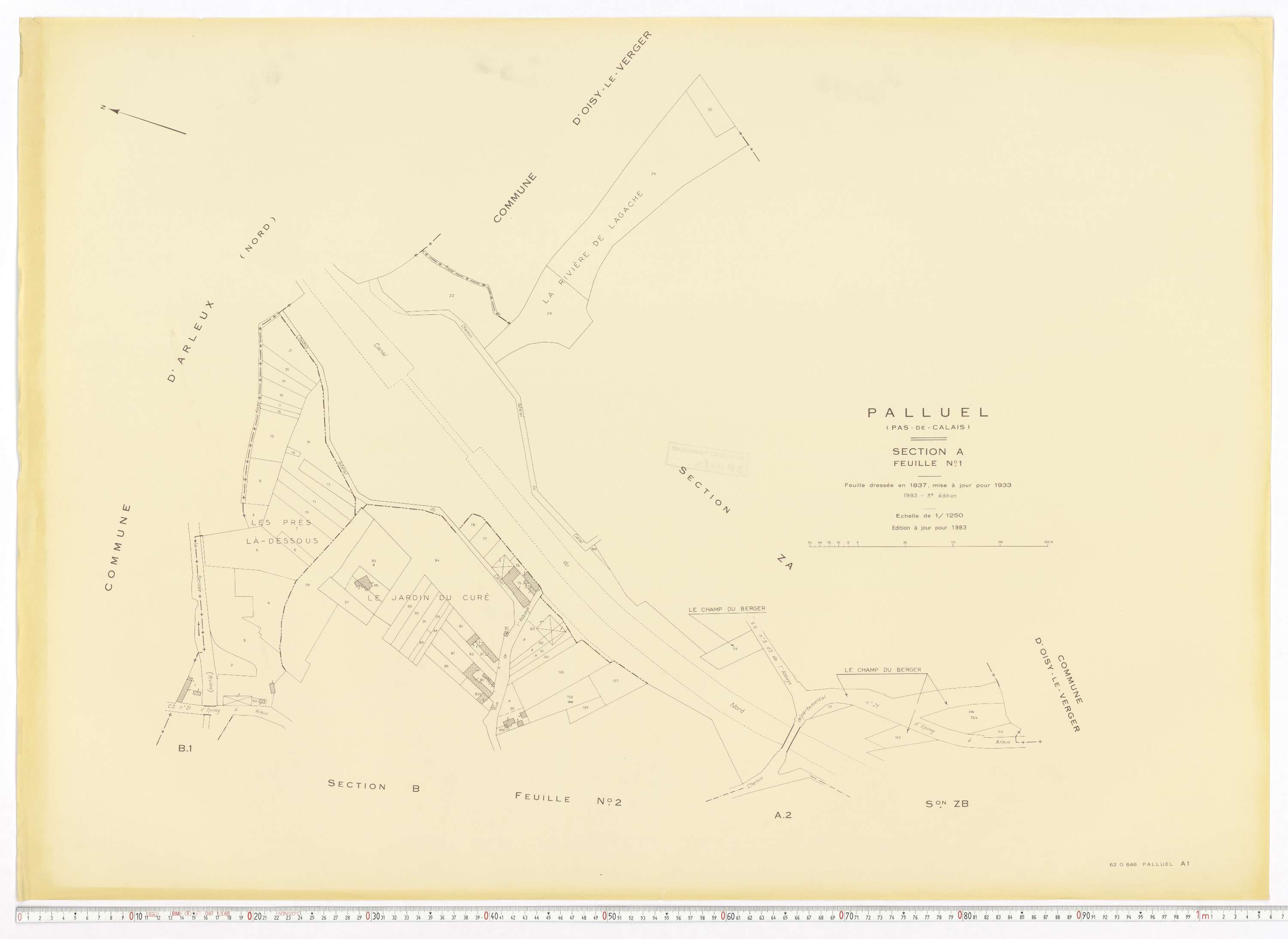 Palluel - Section A, feuille 1.