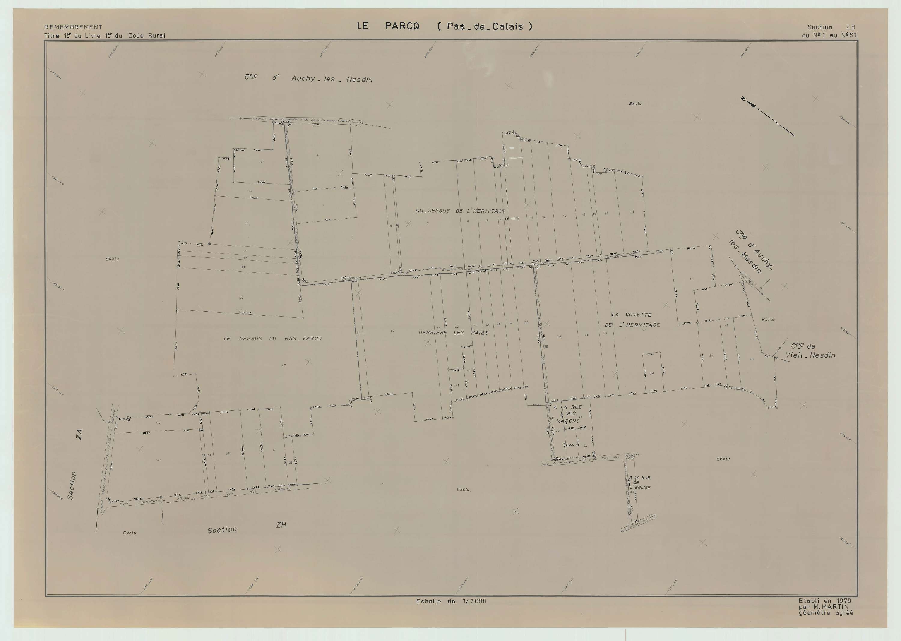 Le Parcq - Plan de remembrement : section ZB.