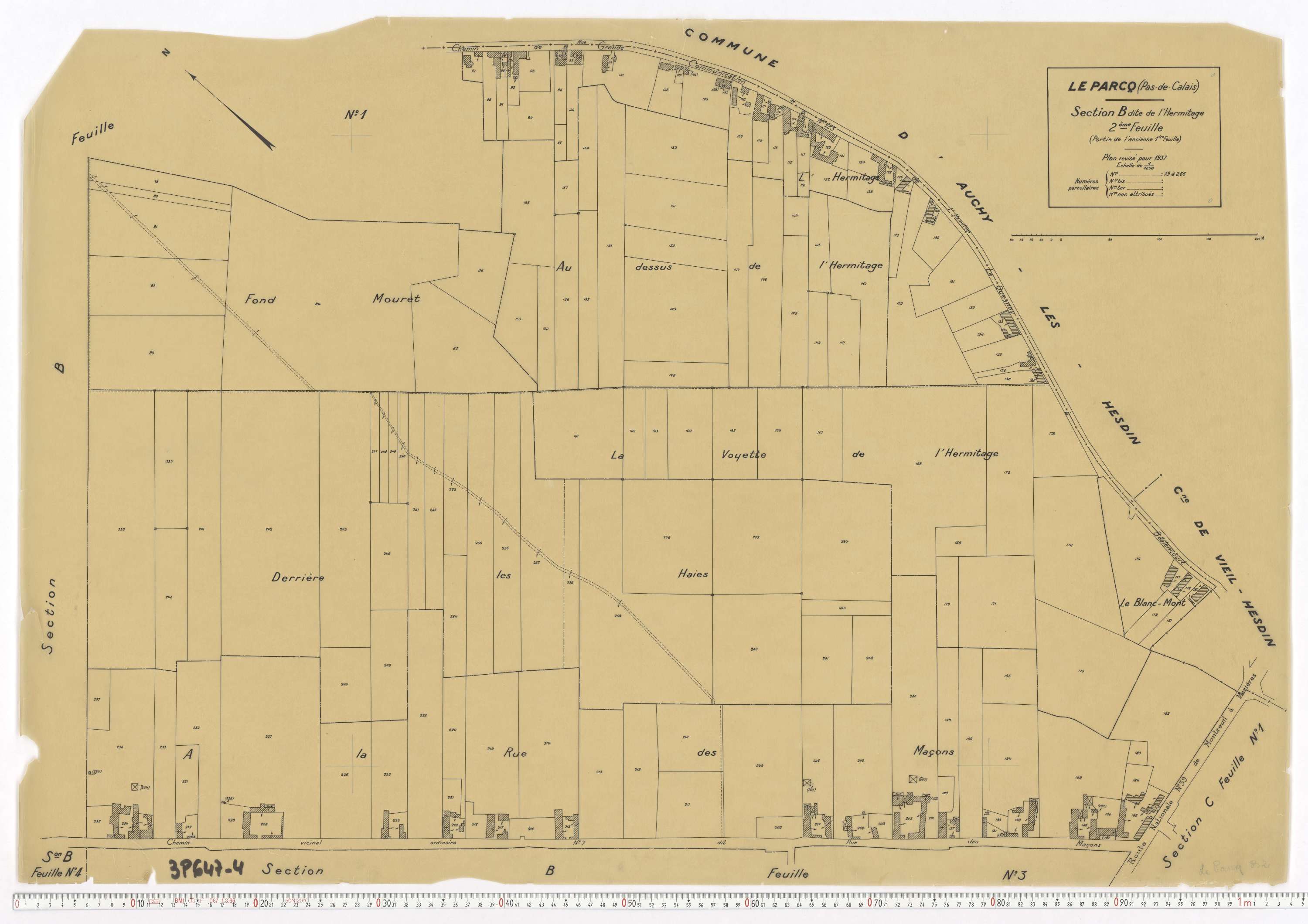 Le Parcq - Section B, feuille 2.