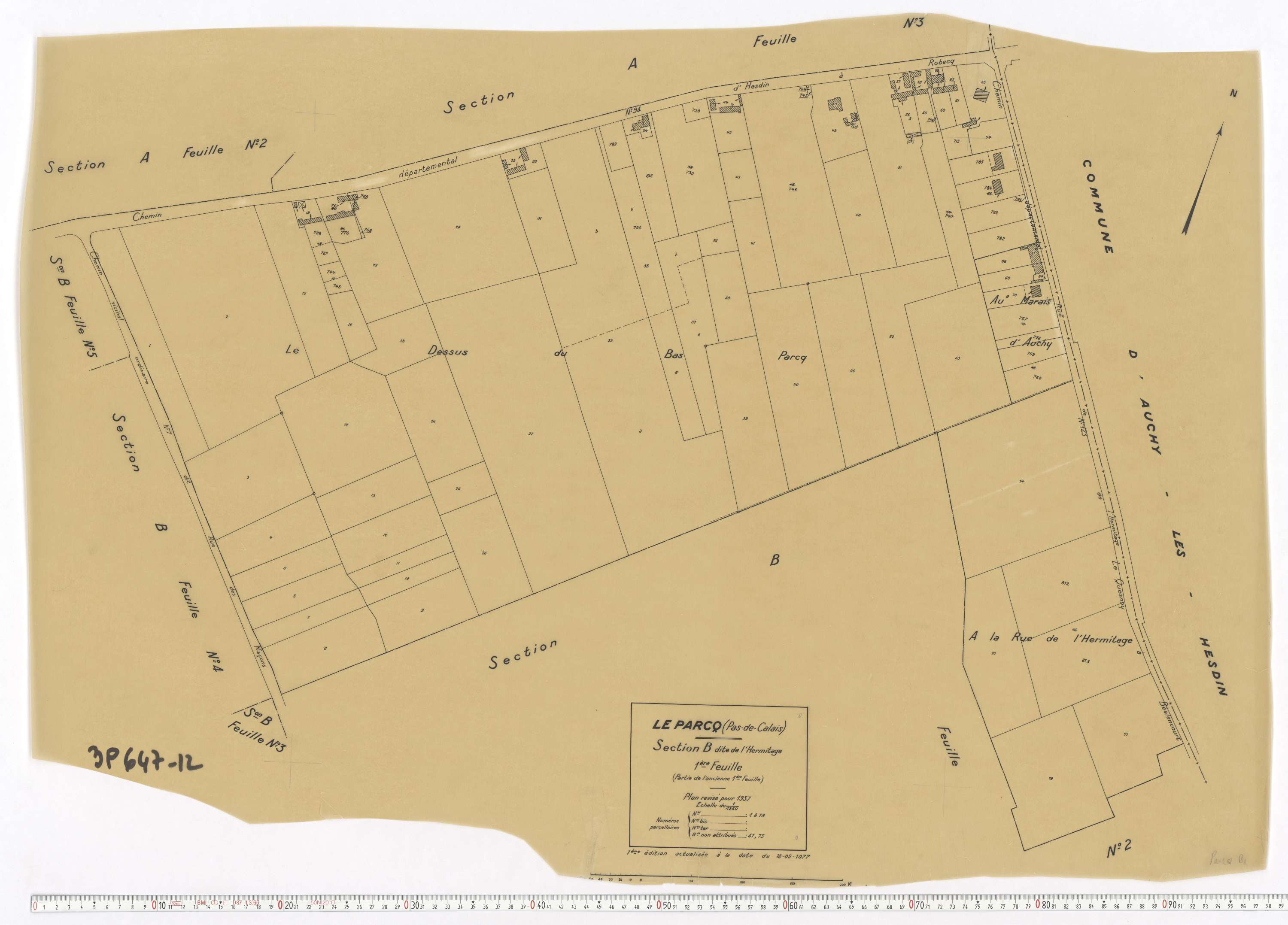 Le Parcq - Section B, feuille 1.