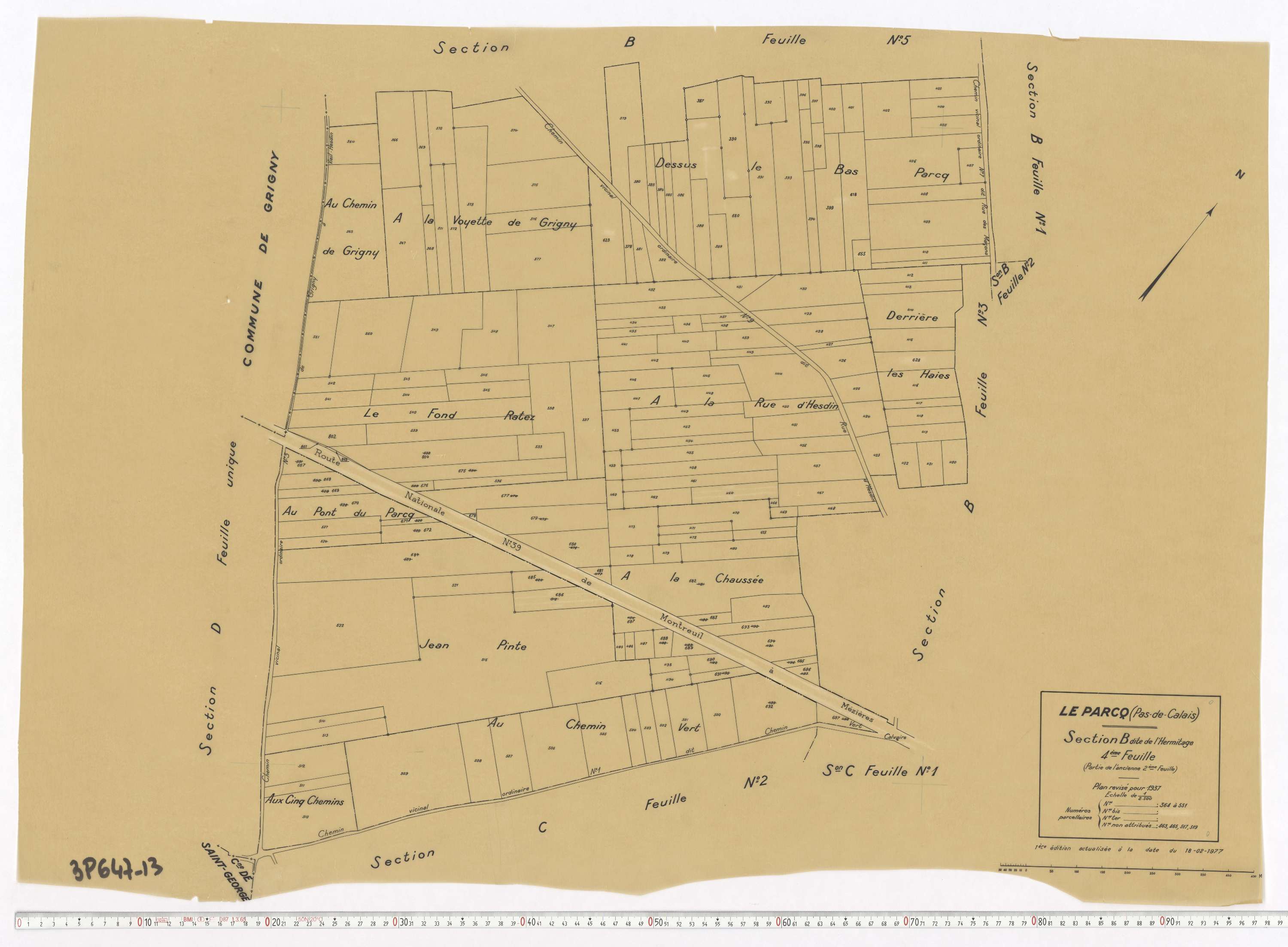 Le Parcq - Section B, feuille 4.