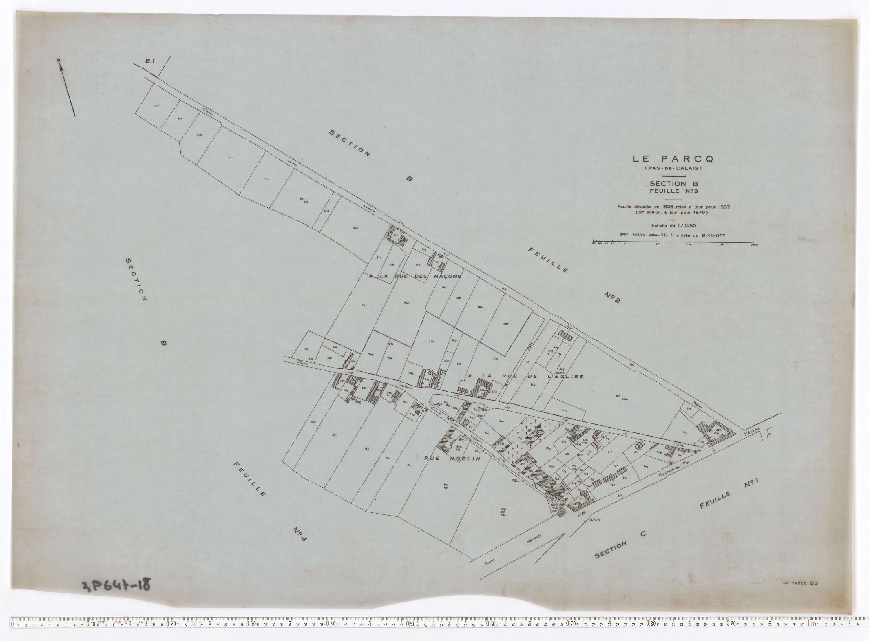 Le Parcq - Section B, feuille 3.