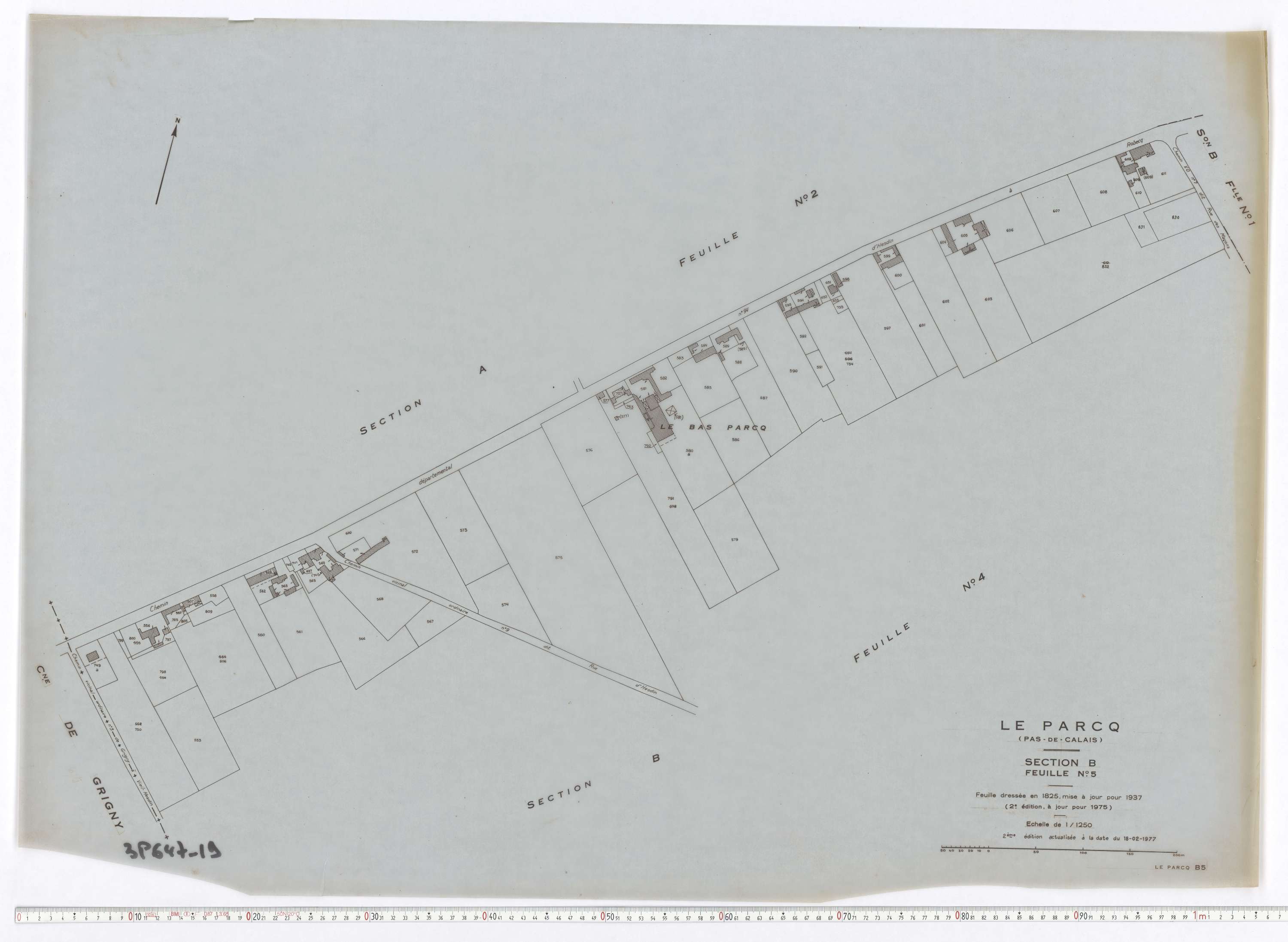 Le Parcq - Section B, feuille 5.