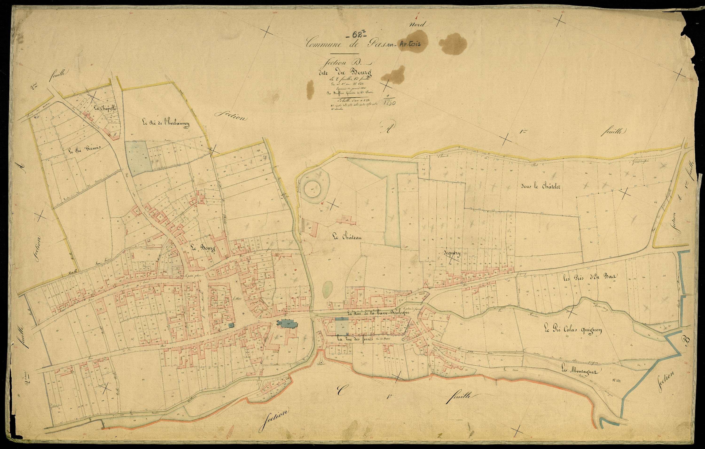 Pas-en-Artois - Section D, 1re feuille