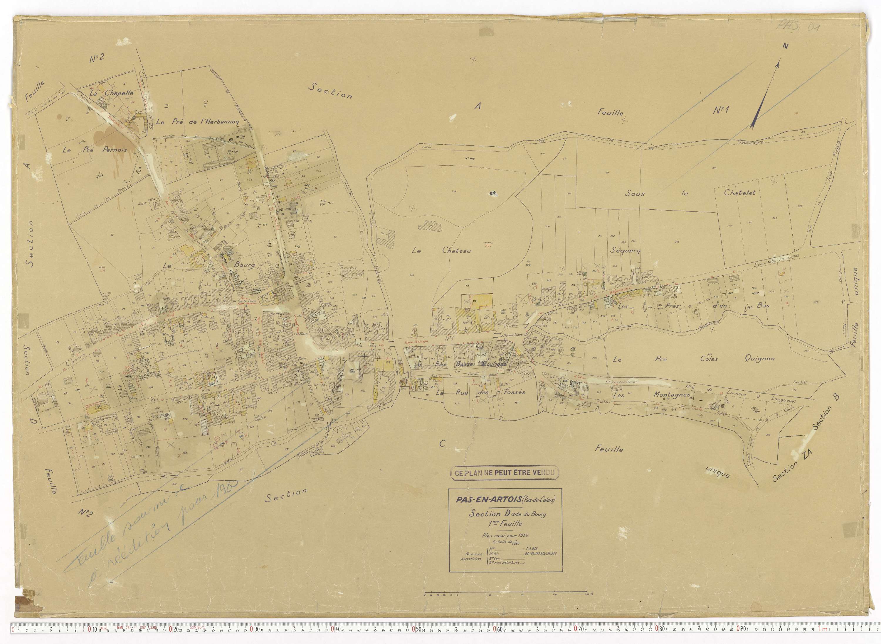 Pas-en-Artois - Section D, feuille 1.