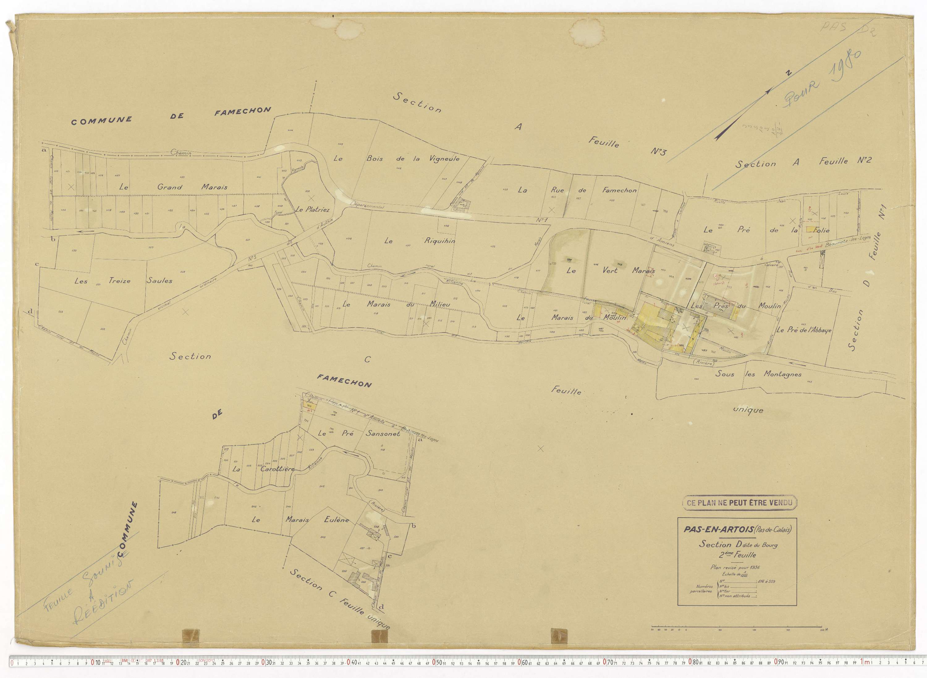 Pas-en-Artois - Section D, feuille 2.