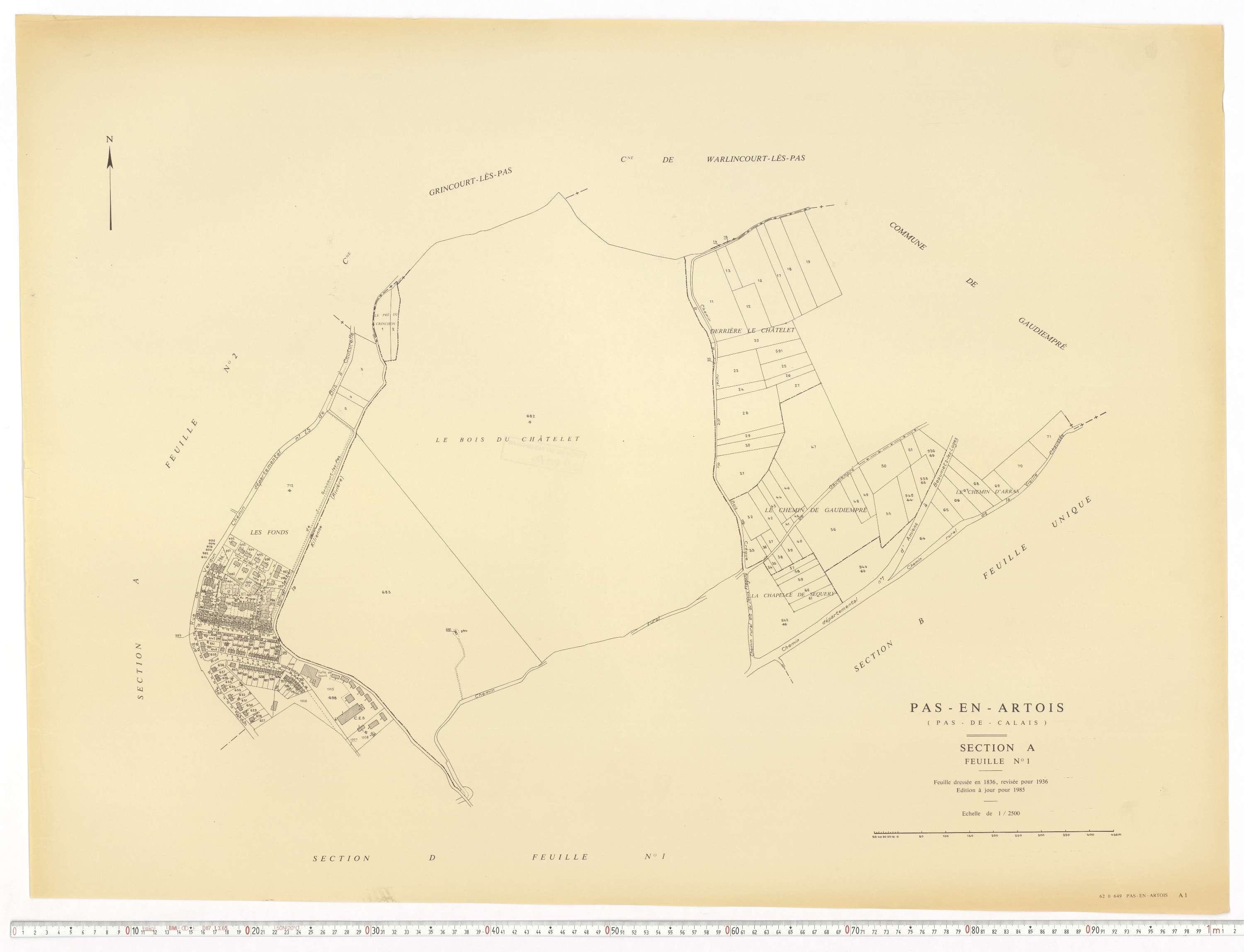 Pas-en-Artois - Section A, feuille 1.