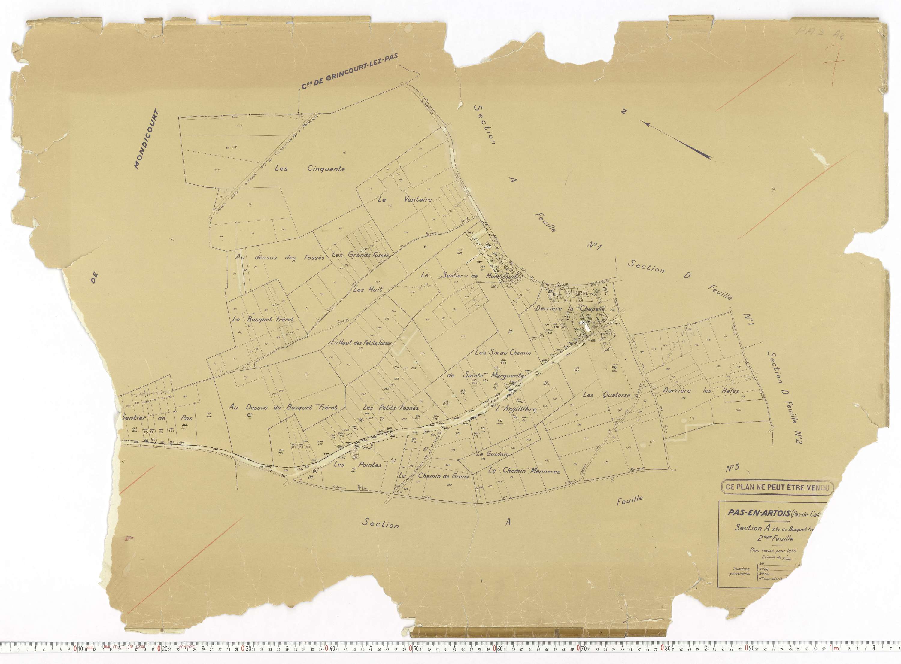 Pas-en-Artois - Section A, feuille 2.