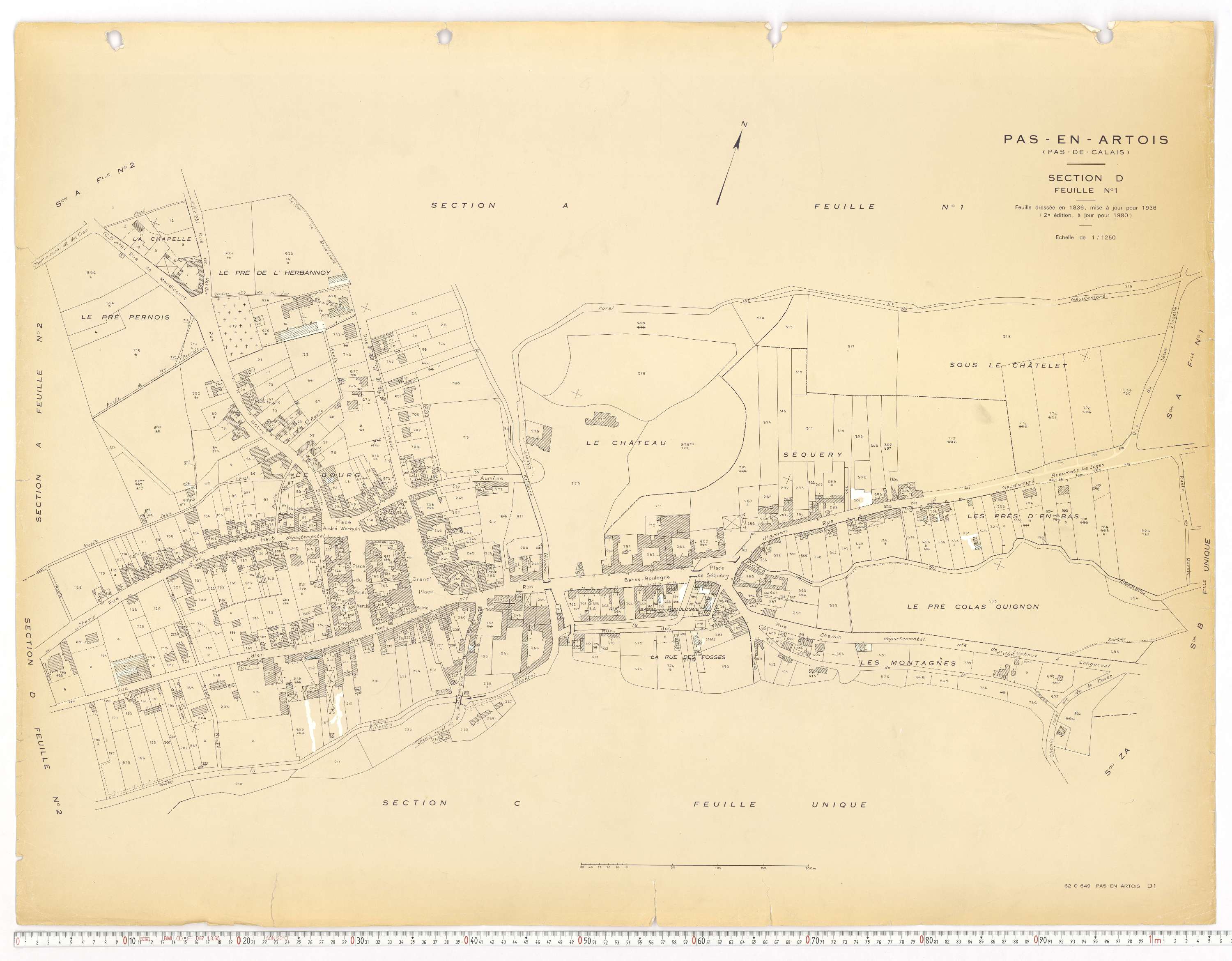 Pas-en-Artois - Section D, feuille 1.