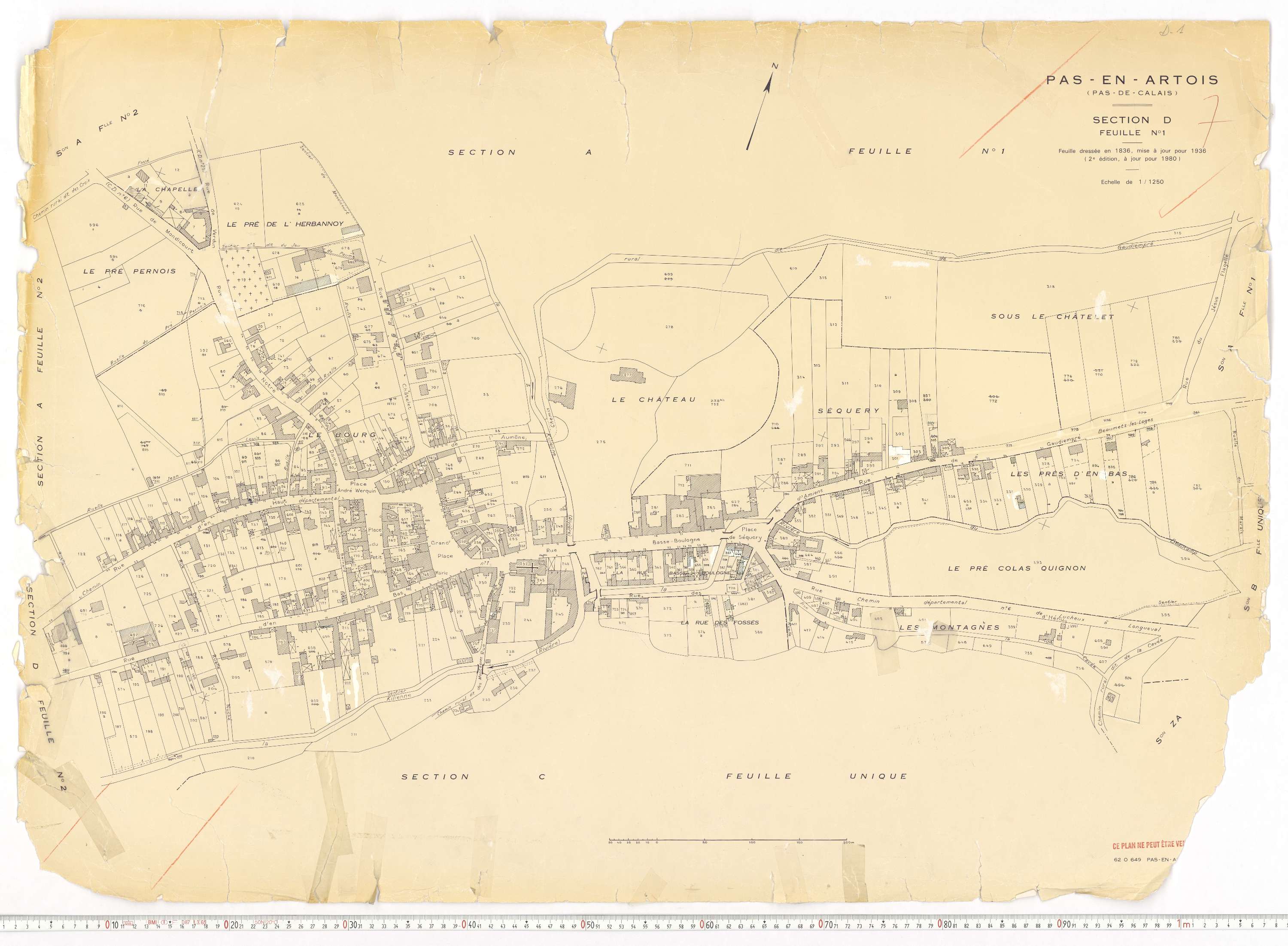 Pas-en-Artois - Section D, feuille 1.
