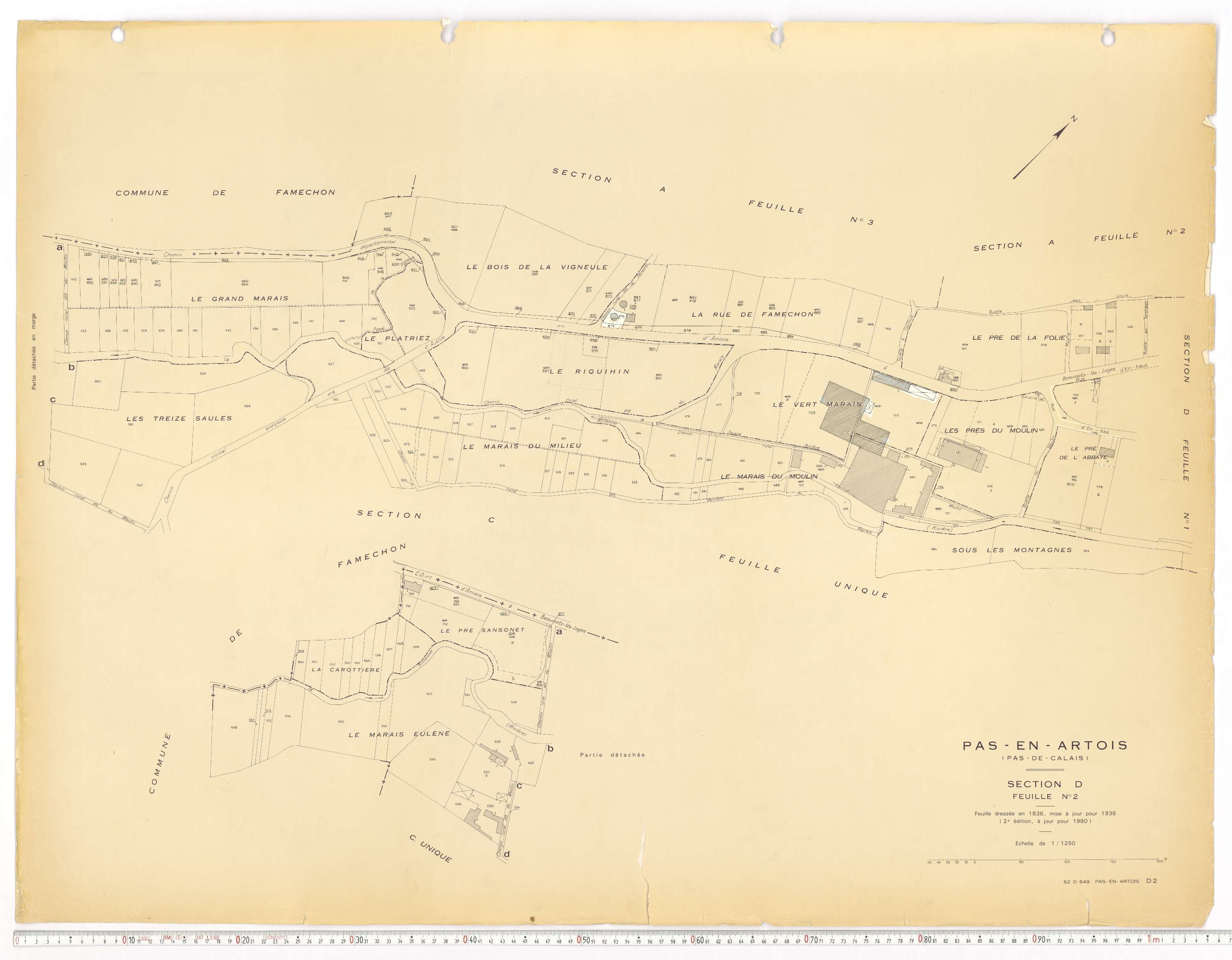 Pas-en-Artois - Section D, feuille 2.