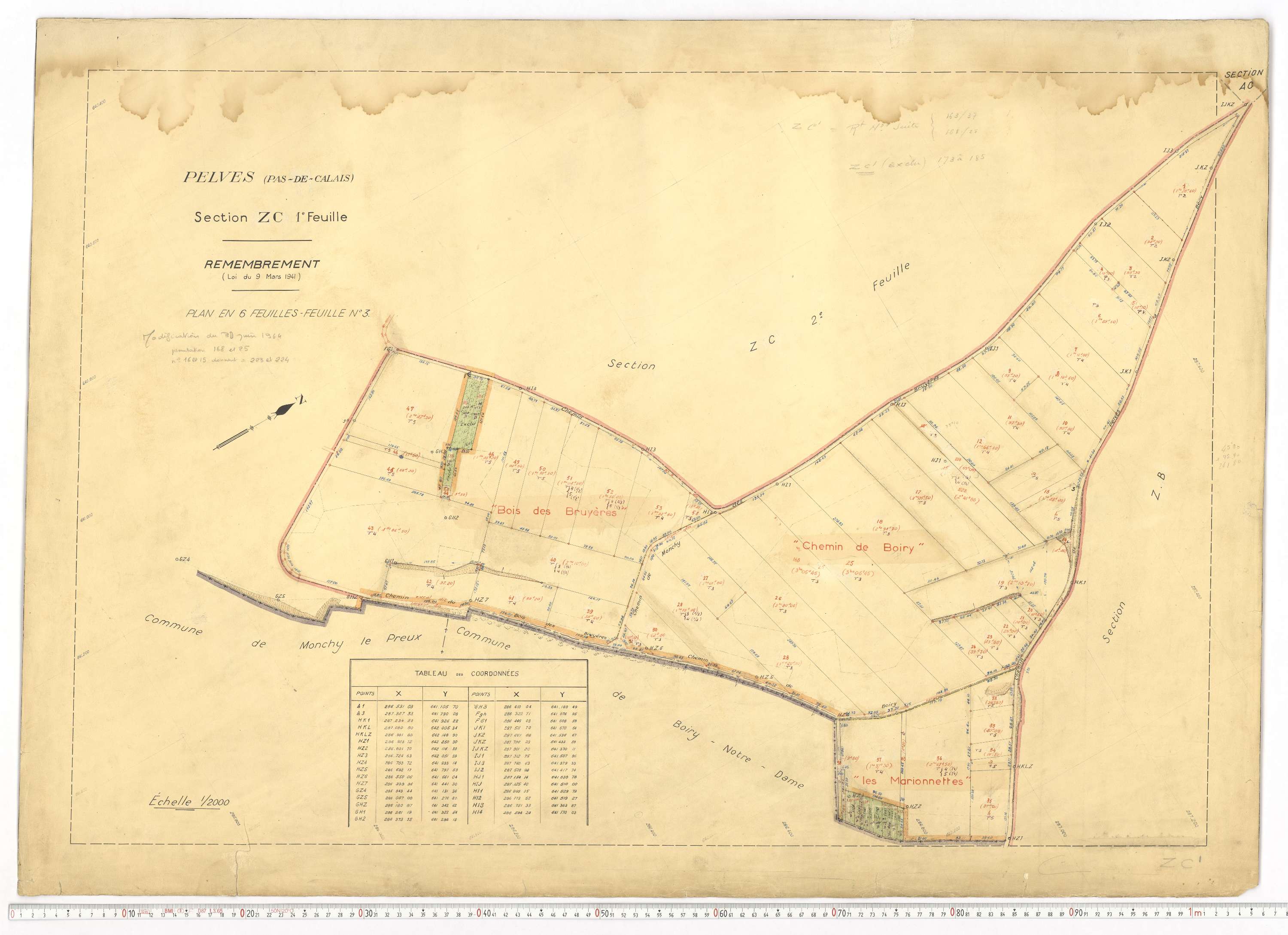 Pelves - Section ZC, feuille 1.
