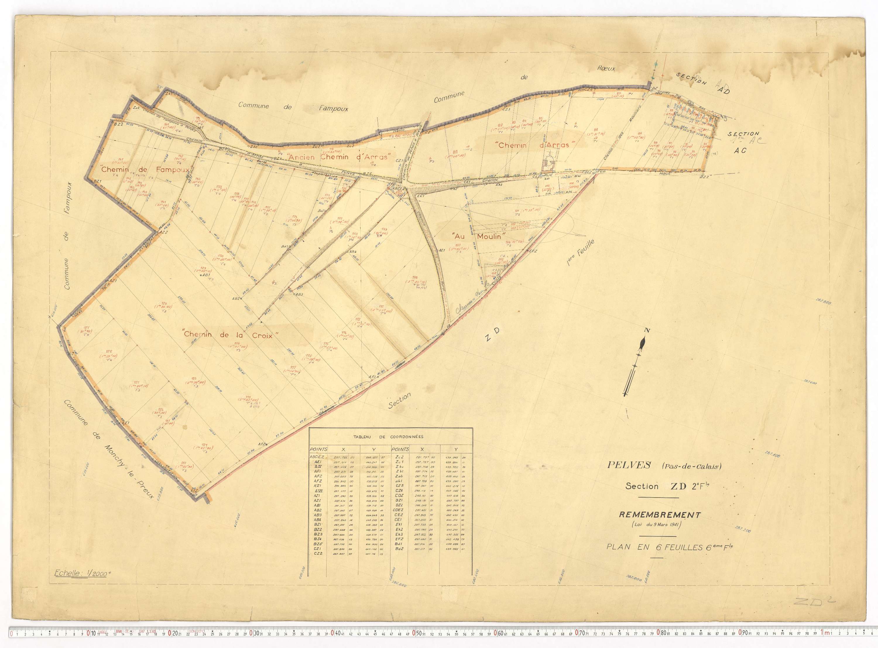 Pelves - Section ZD, feuille 2.