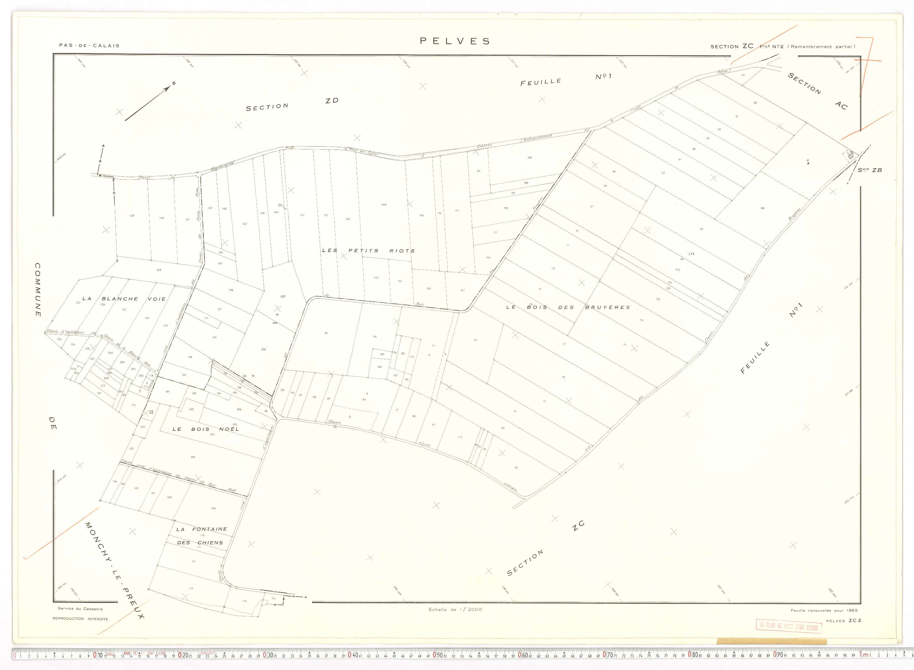 Pelves - Section ZC, feuille 2.