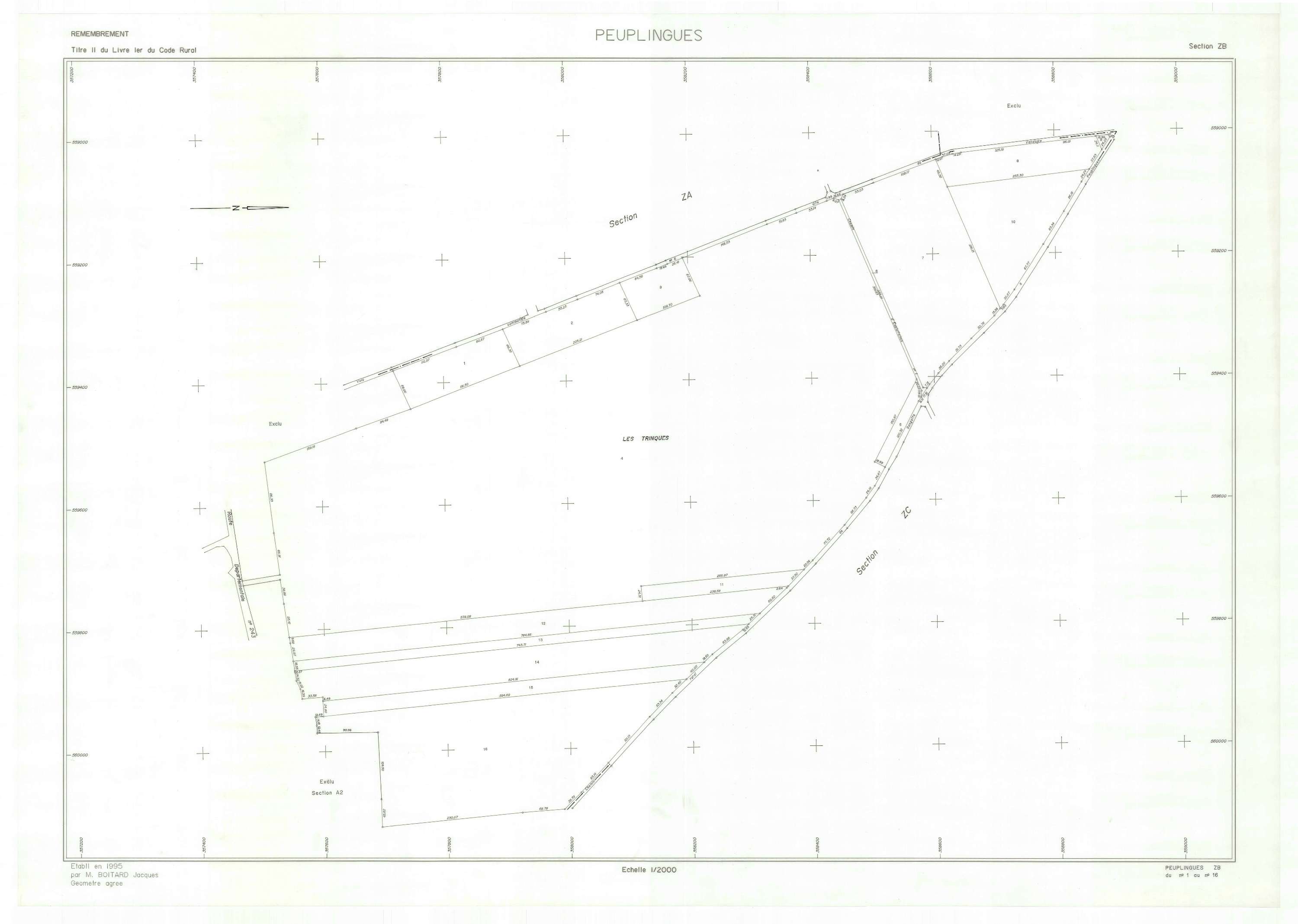 Peuplingues - Plan de remembrement : section ZB.