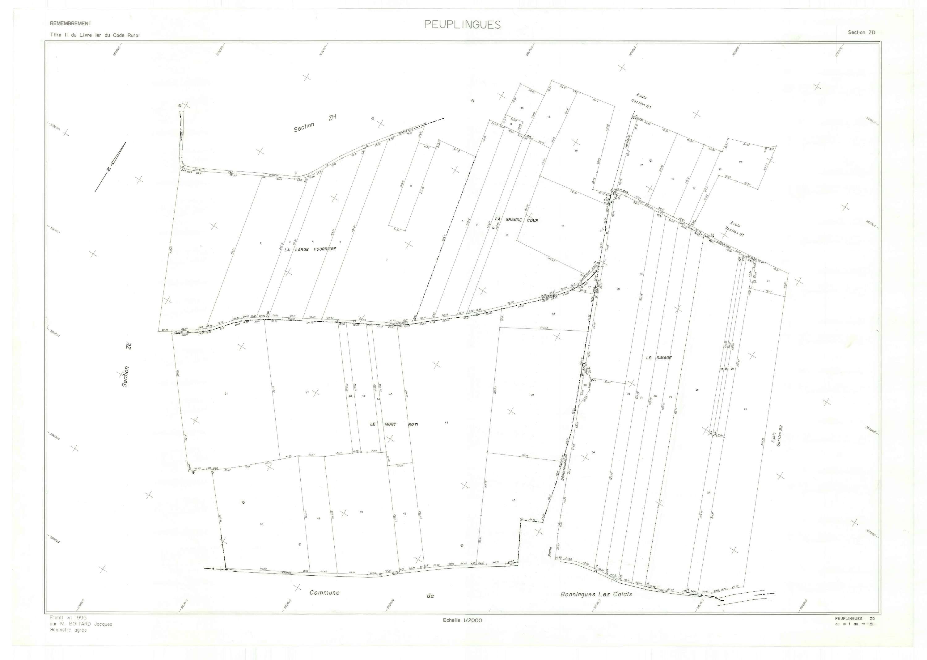 Peuplingues - Plan de remembrement : section ZD.