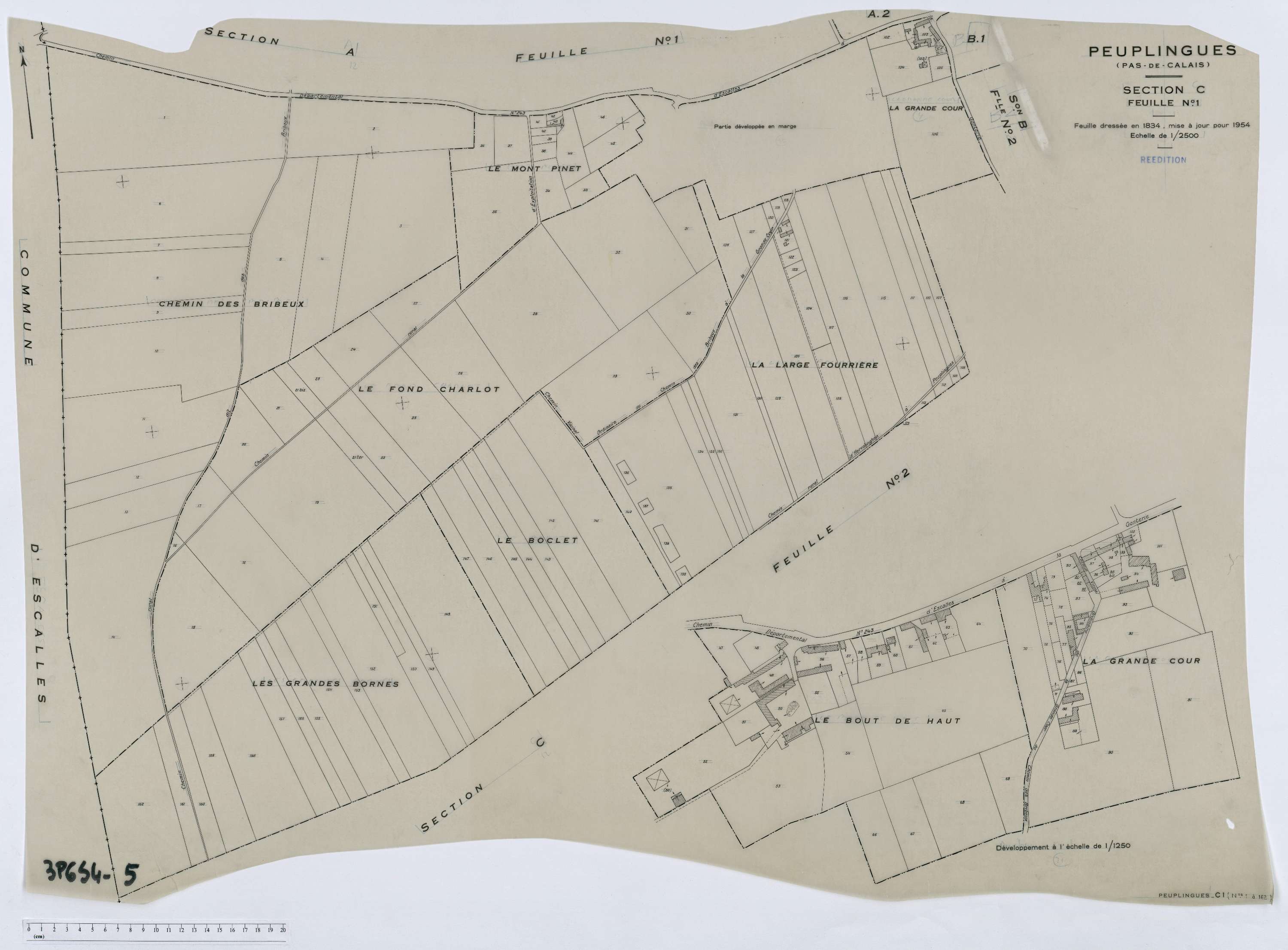 Peuplingues - Section C, feuille 1.