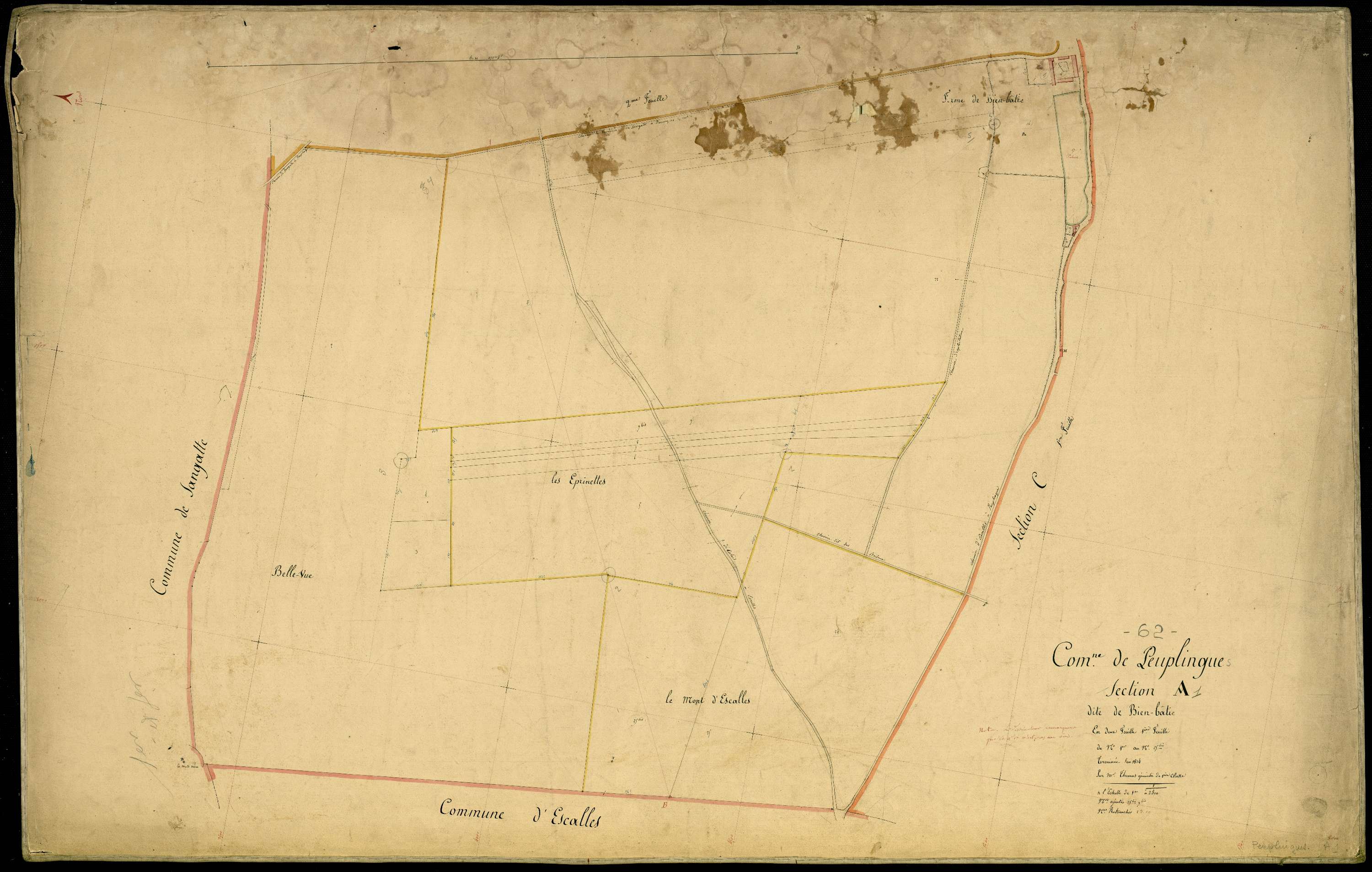 Peuplingues - Section A, 1re feuille