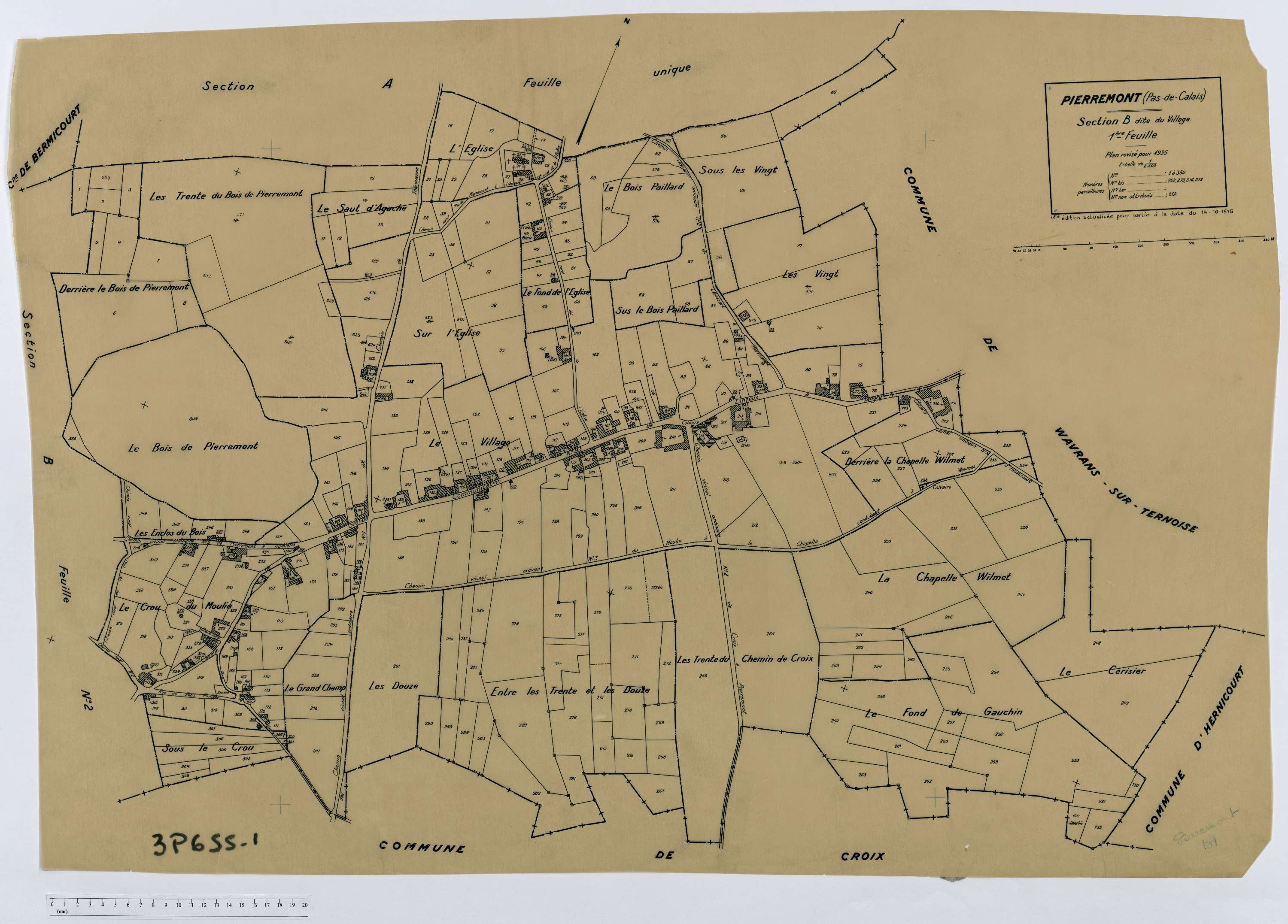 Pierremont - Section B, feuille 1.