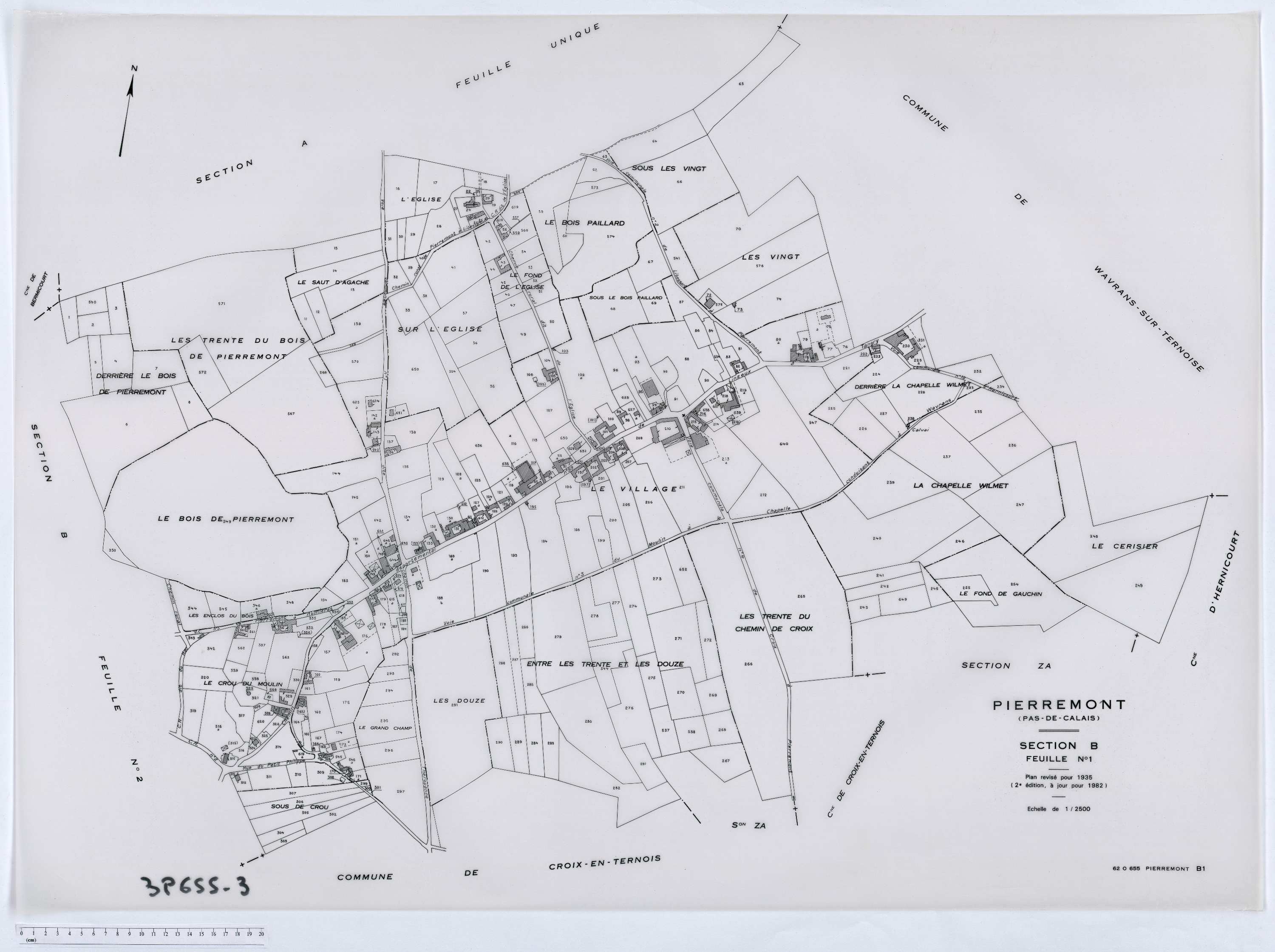 Pierremont - Section B, feuille 1.