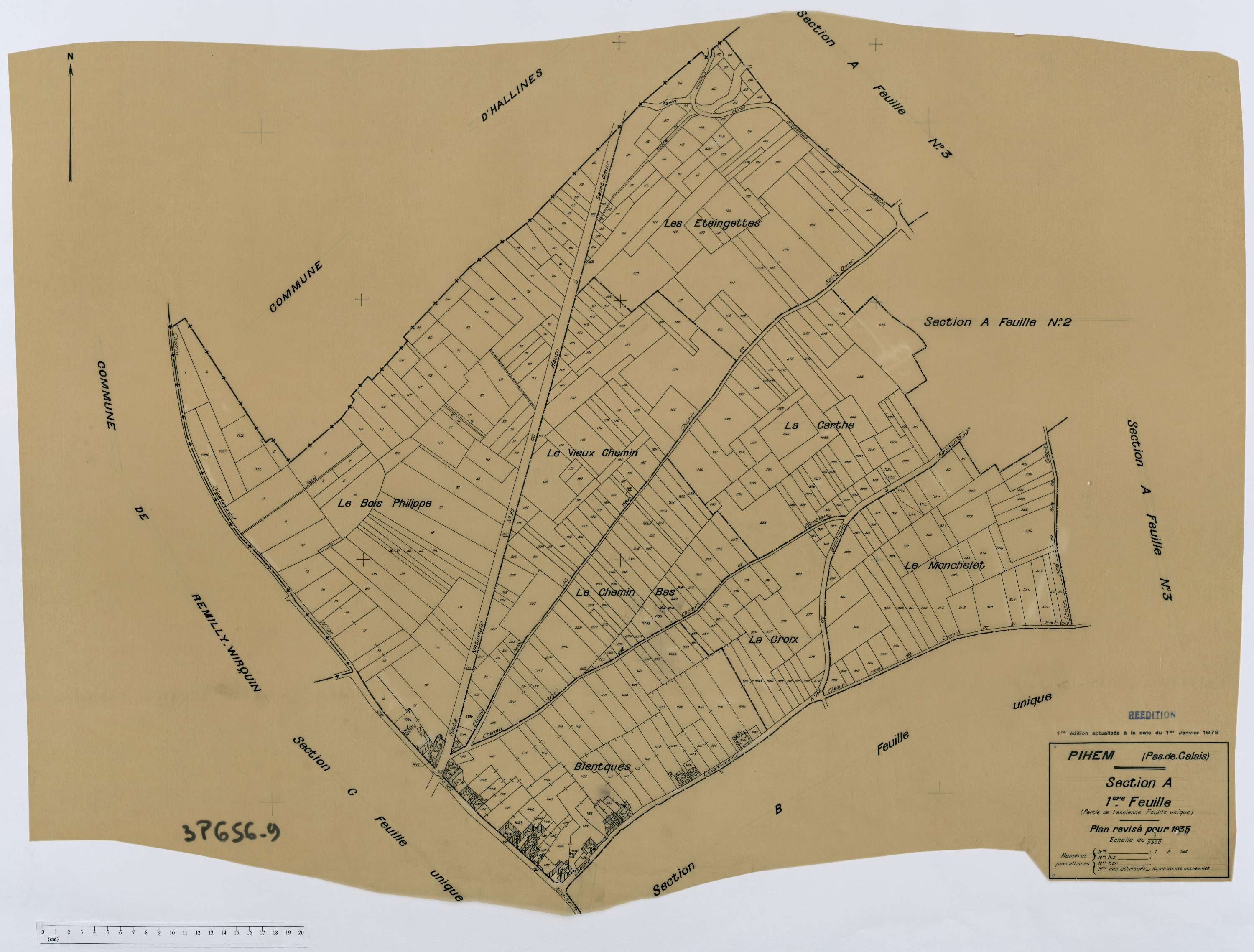 Pihem - Section A, feuille 1.
