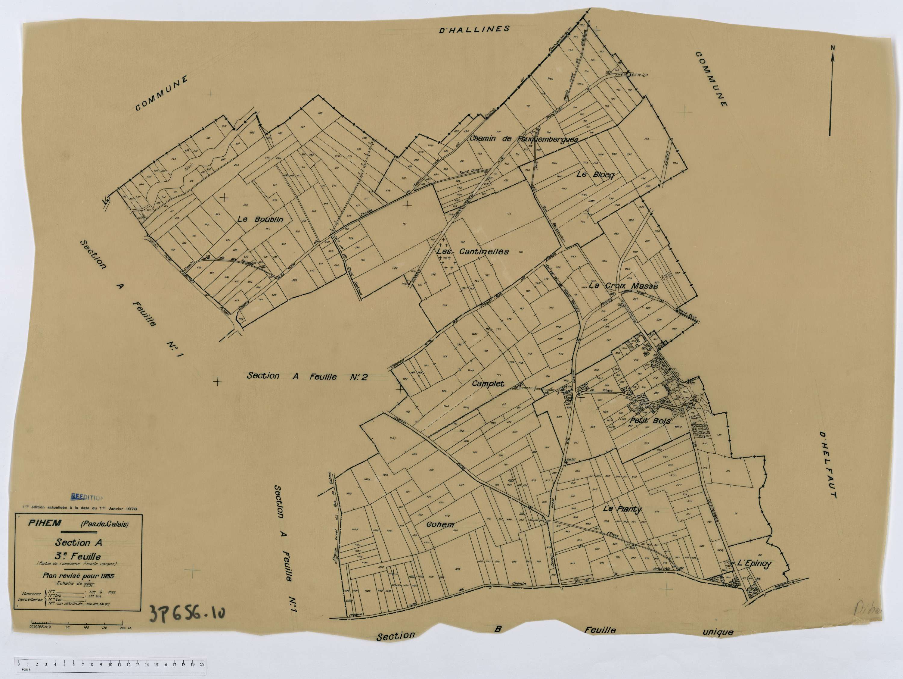 Pihem - Section A, feuille 3.