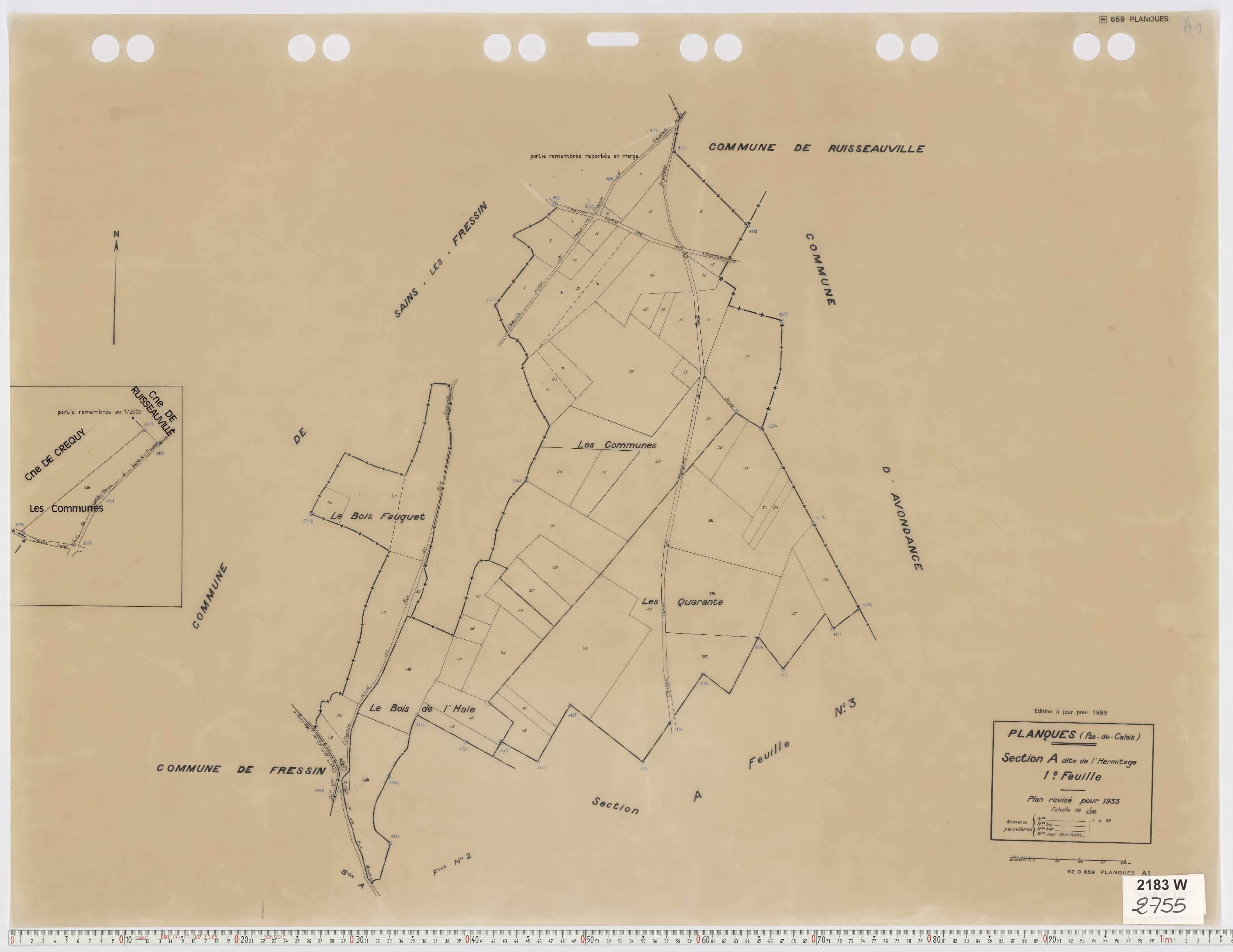 Planques - Section A, feuille 1.
