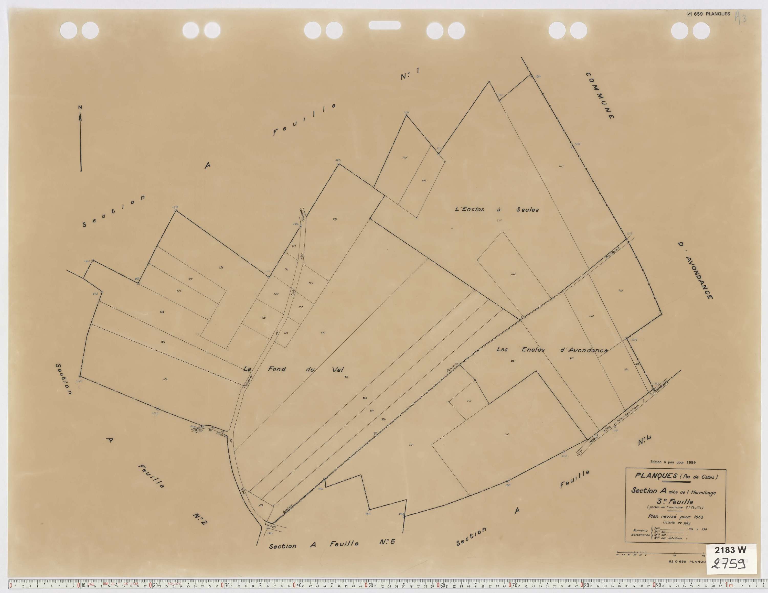 Planques - Section A, feuille 3.