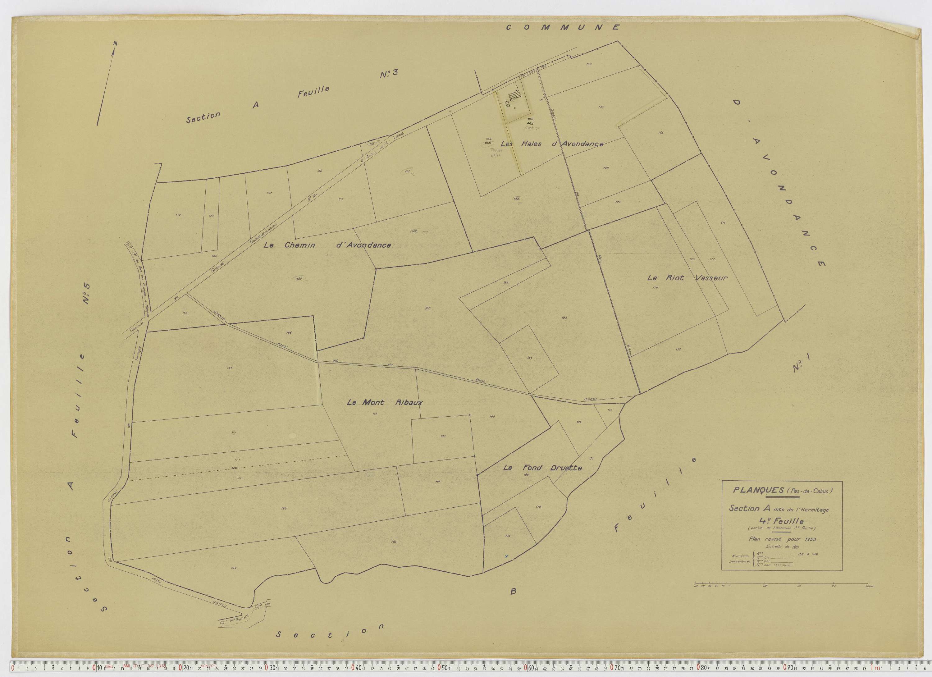 Planques - Section A, feuille 4.