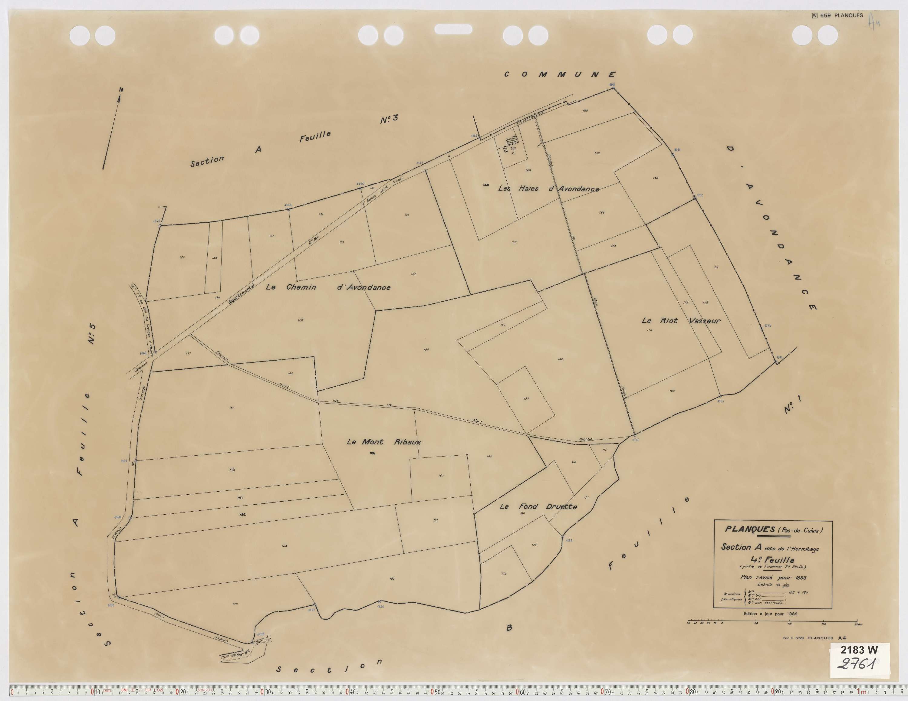 Planques - Section A, feuille 4.