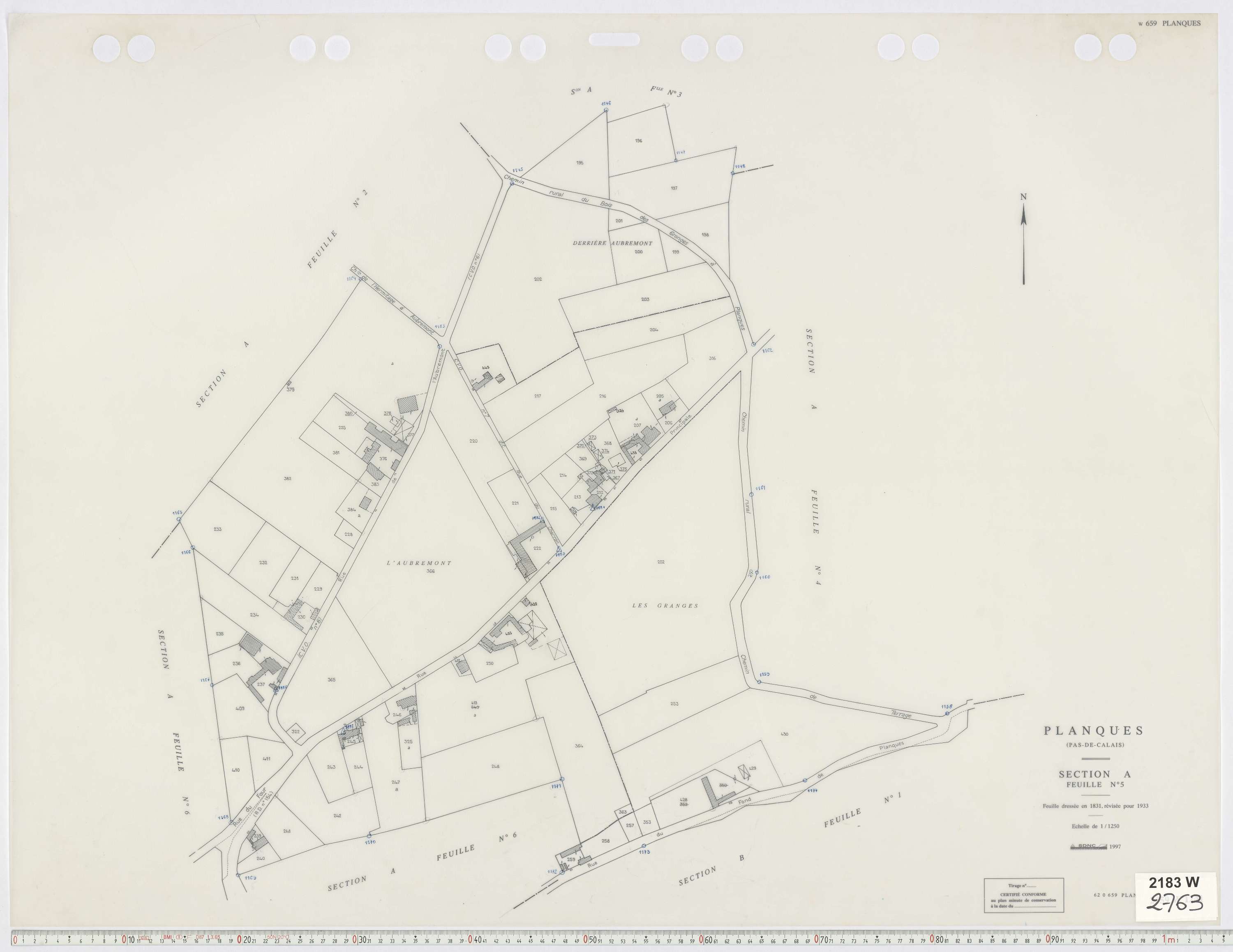 Planques - Section A, feuille 5.