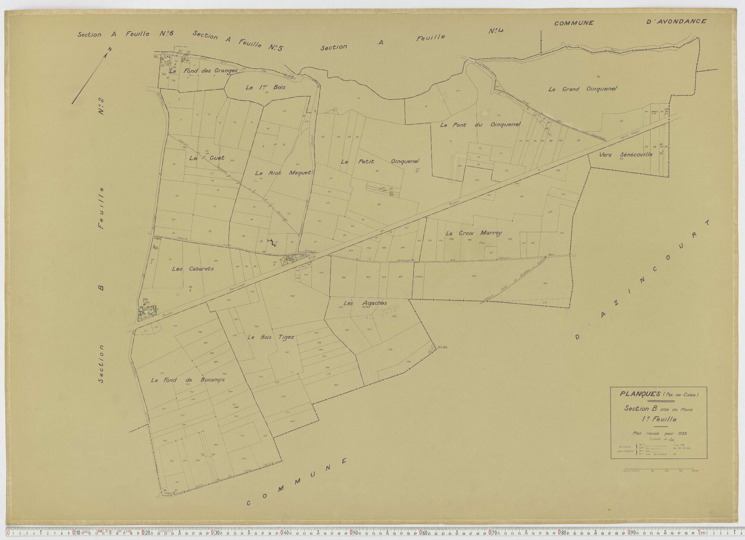 Planques - Section B, feuille 1.