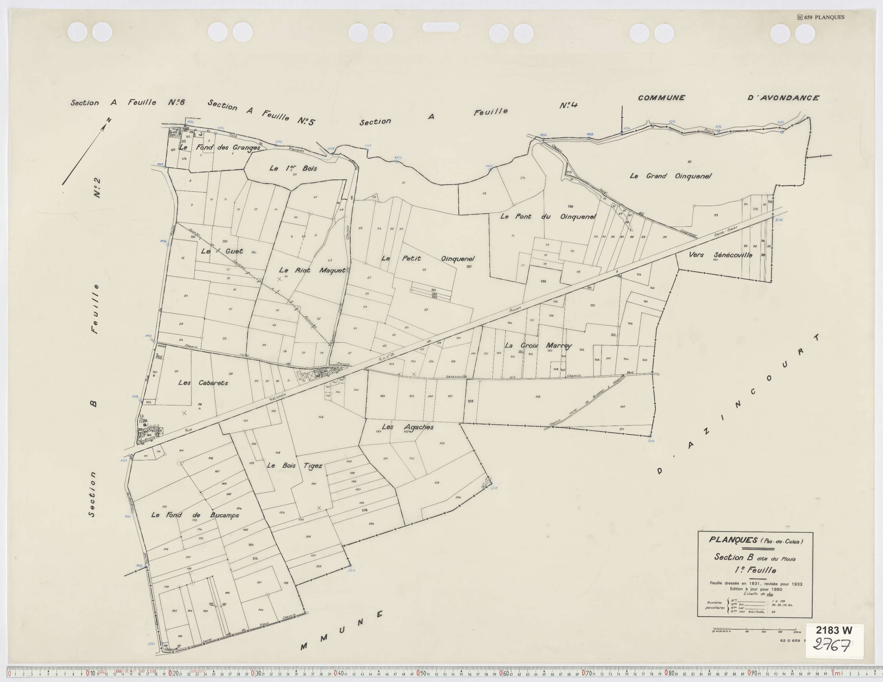 Planques - Section B, feuille 1.