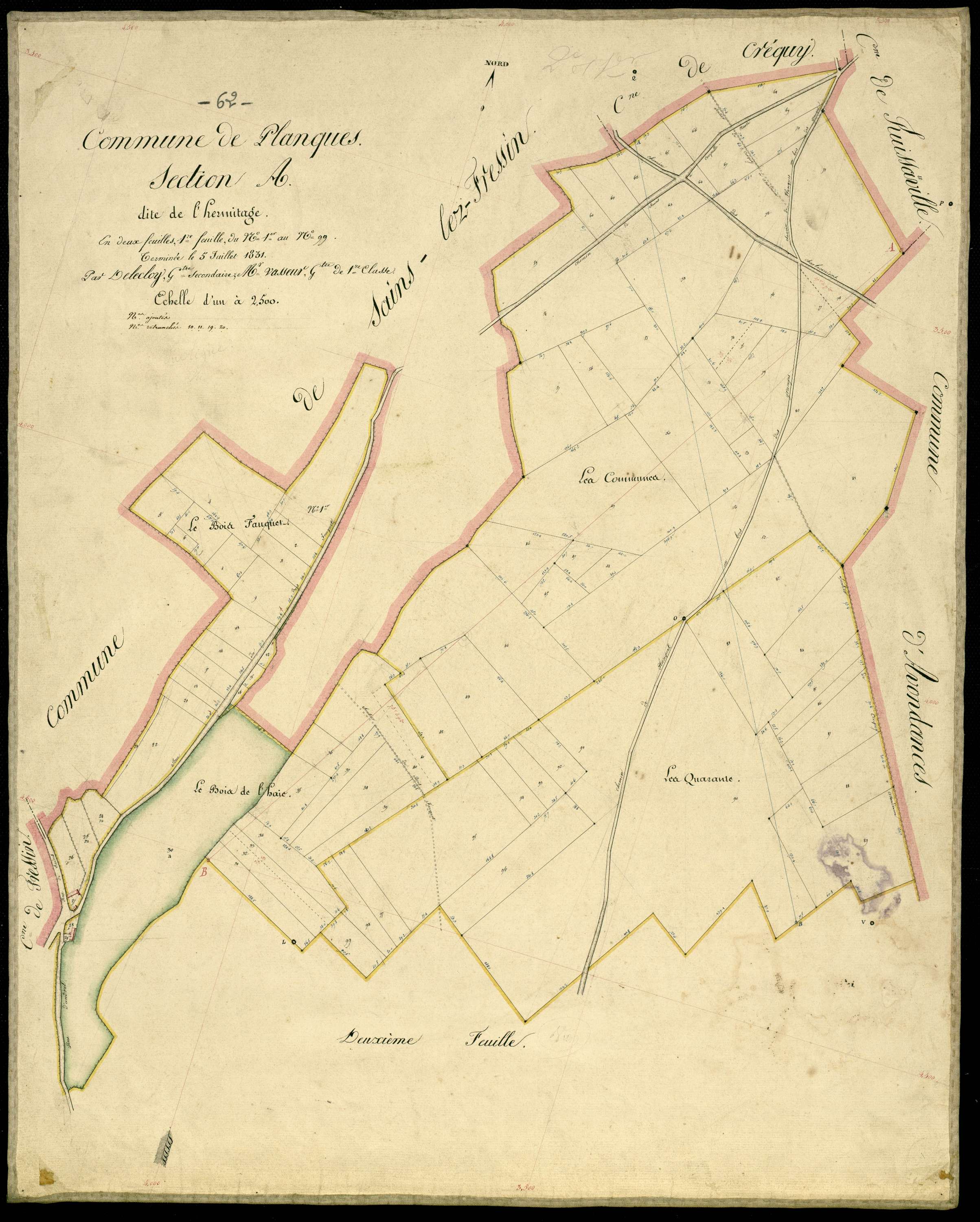 Planques - Section A, 1re feuille