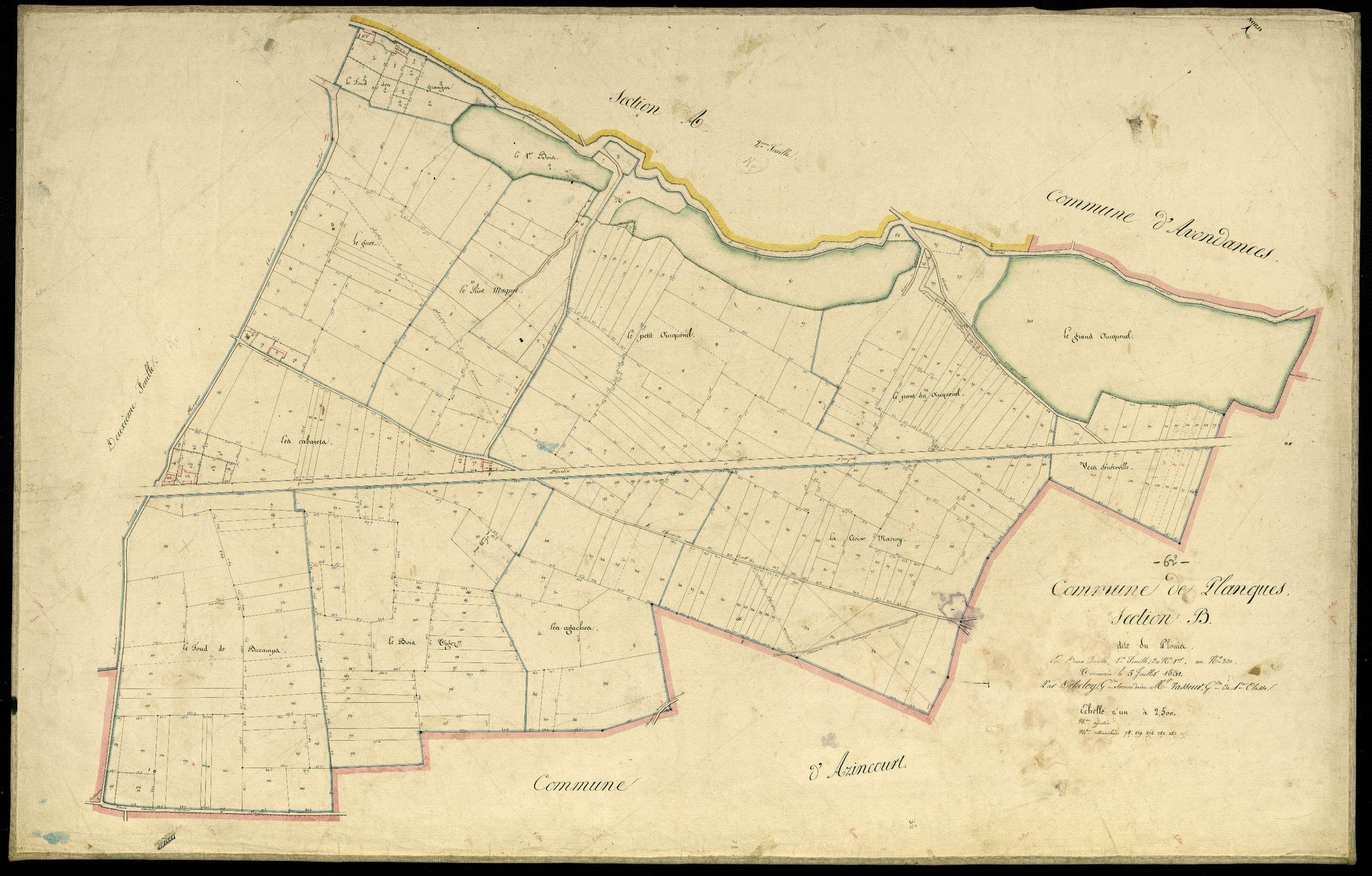 Planques - Section B, 1re feuille