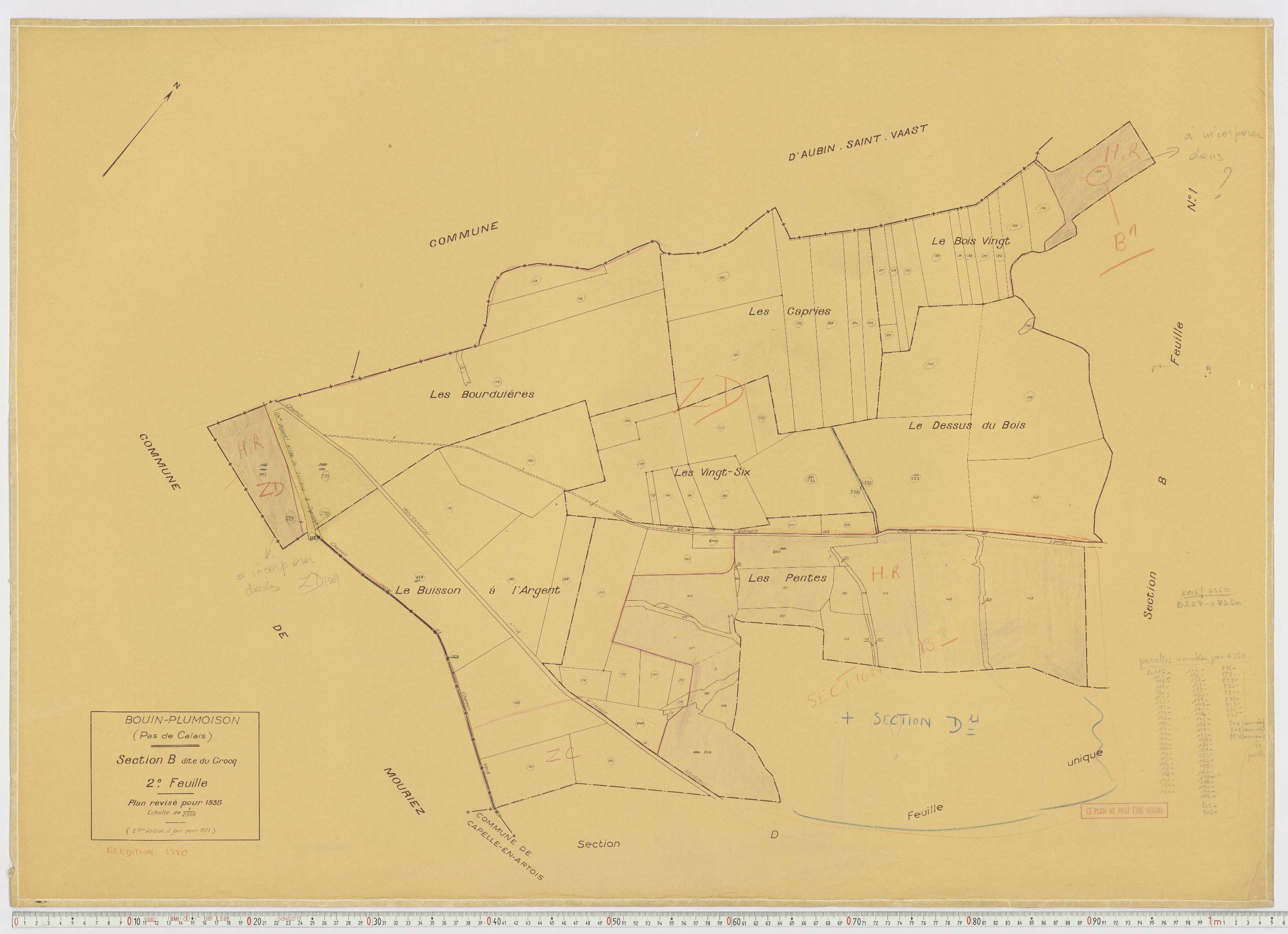Bouin-Plumoison - Section B, feuille 2.
