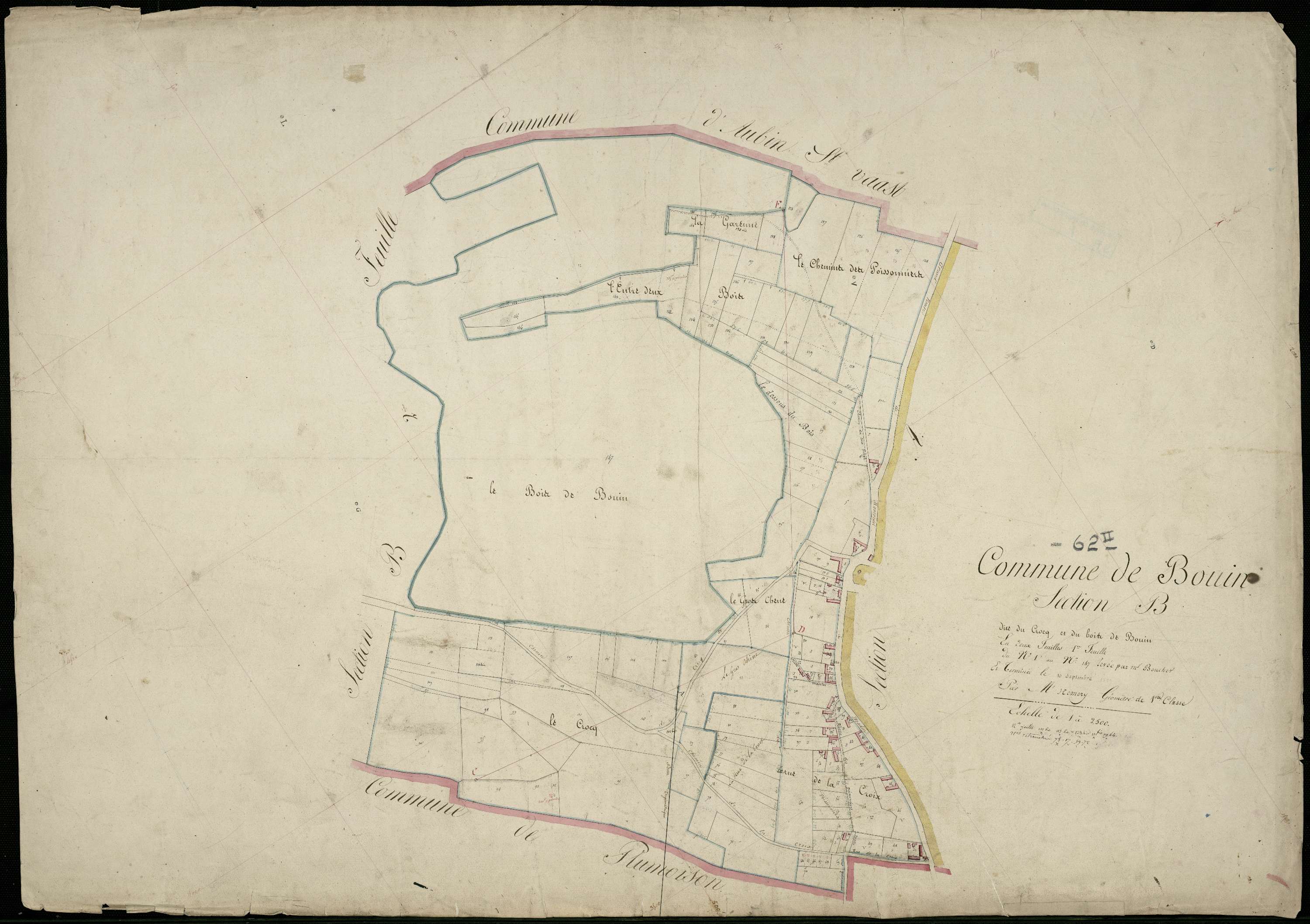 Bouin-Plumoison - Section B, 1re feuille