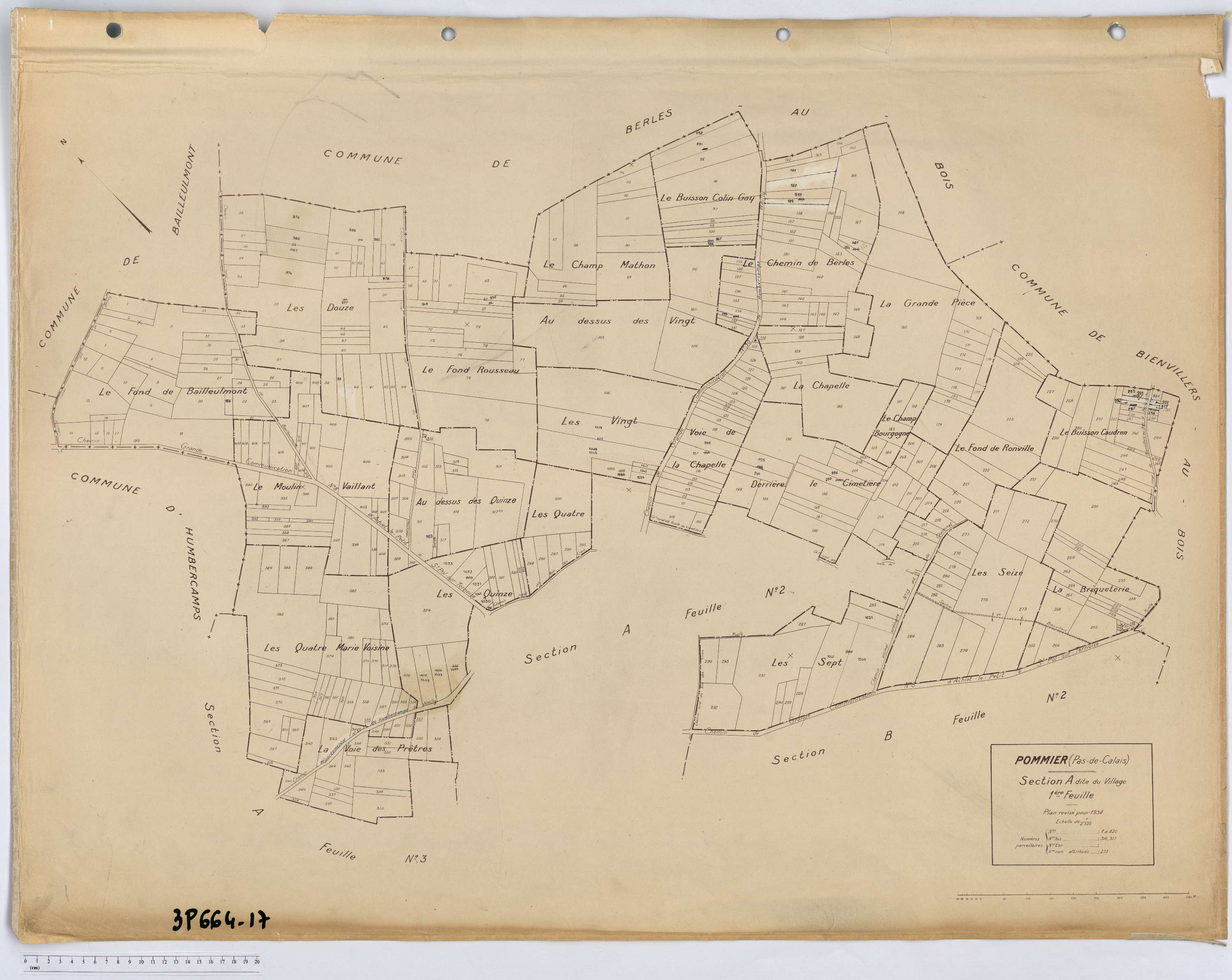 Pommier - Section A, feuille 1.