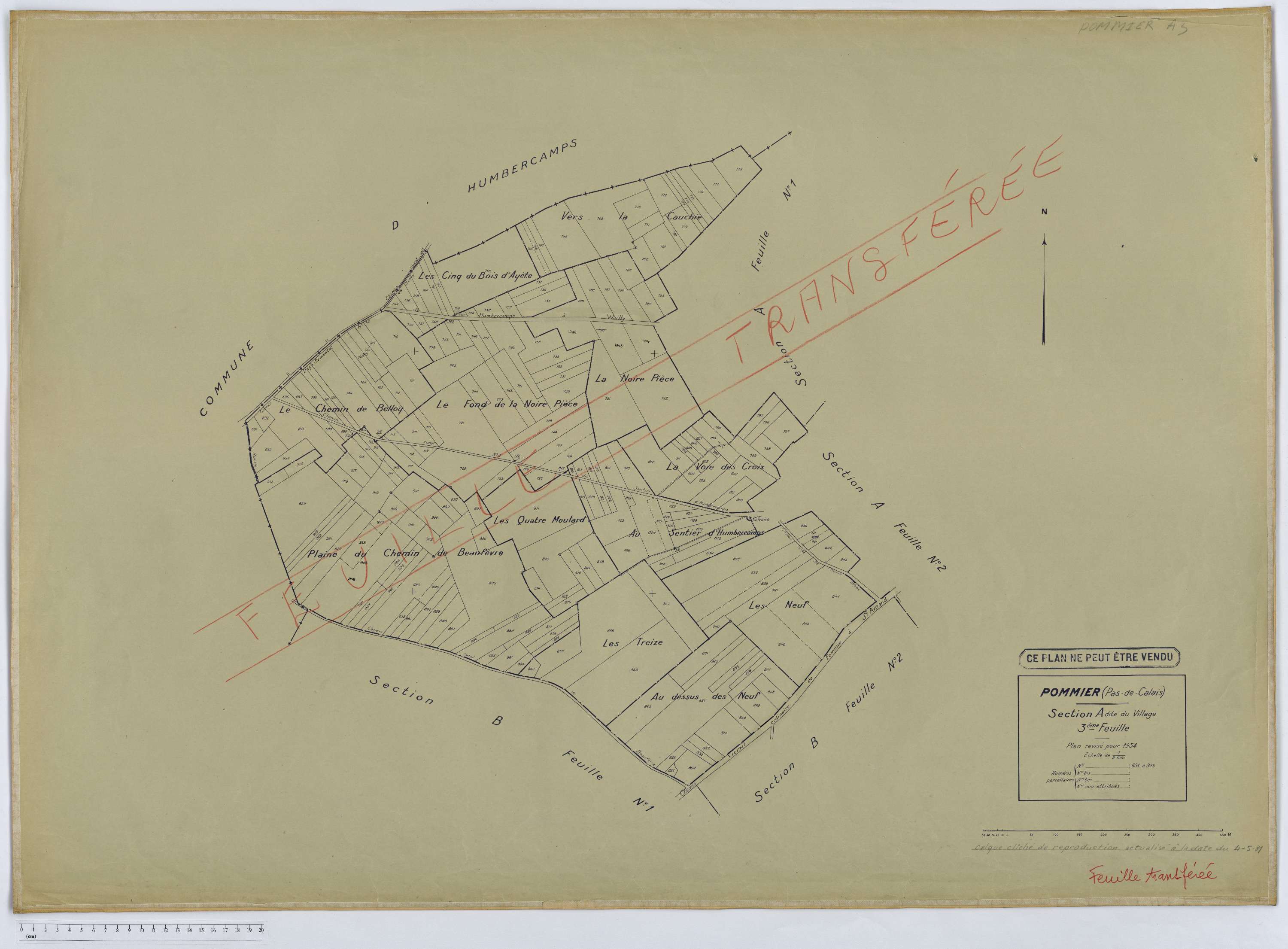 Pommier - Section A, feuille 3.