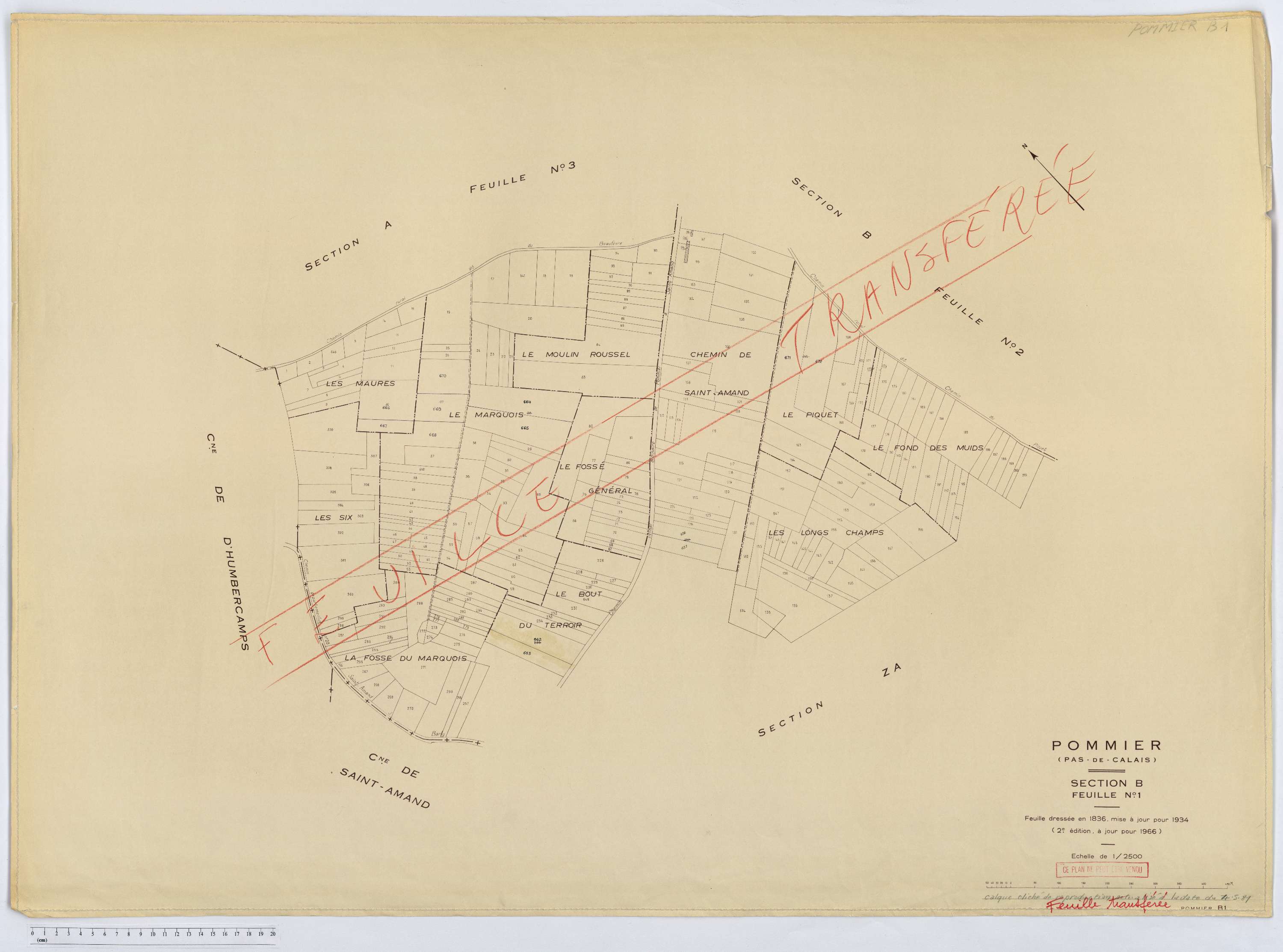 Pommier - Section B, feuille 1.