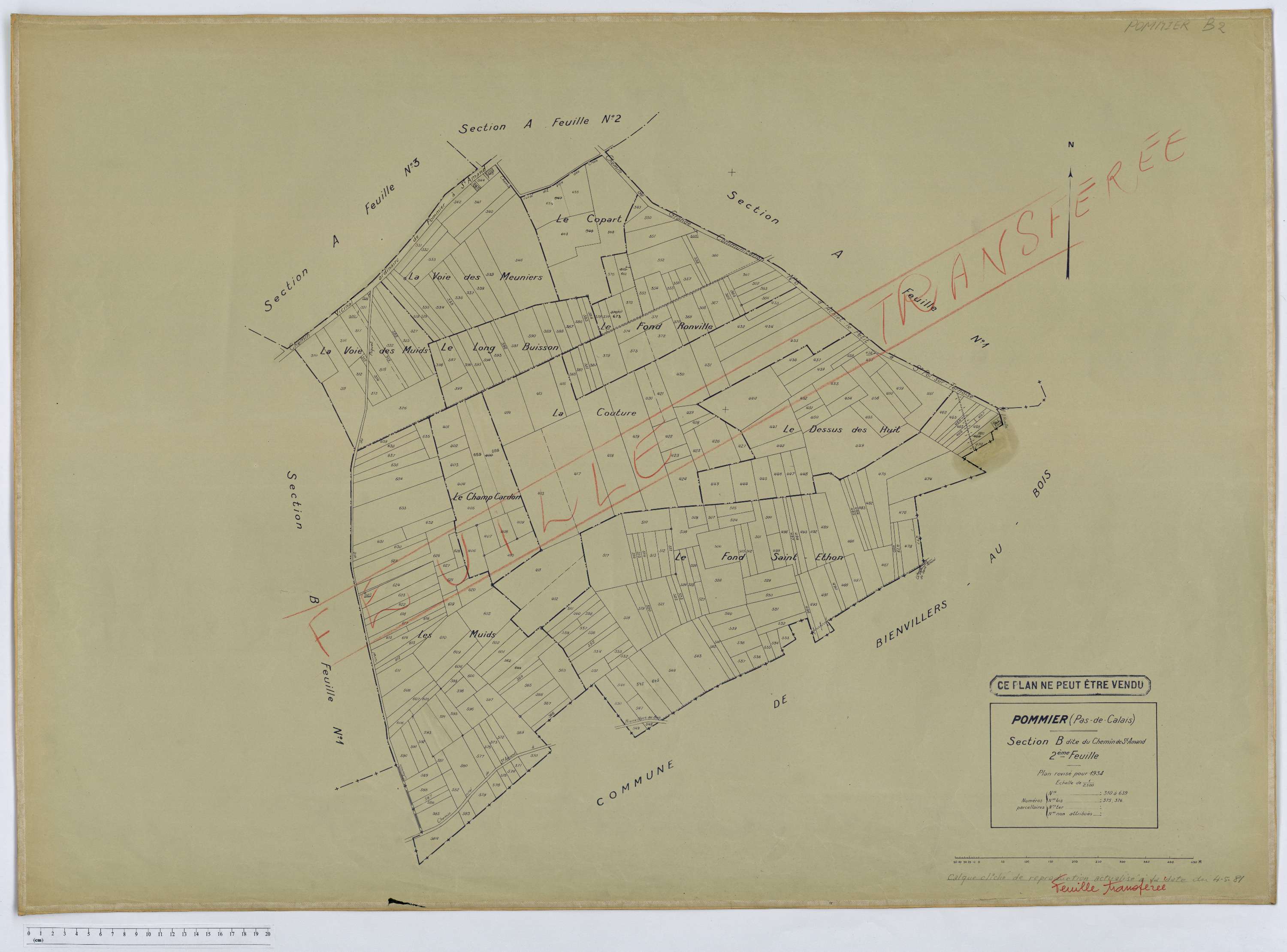 Pommier - Section B, feuille 2.