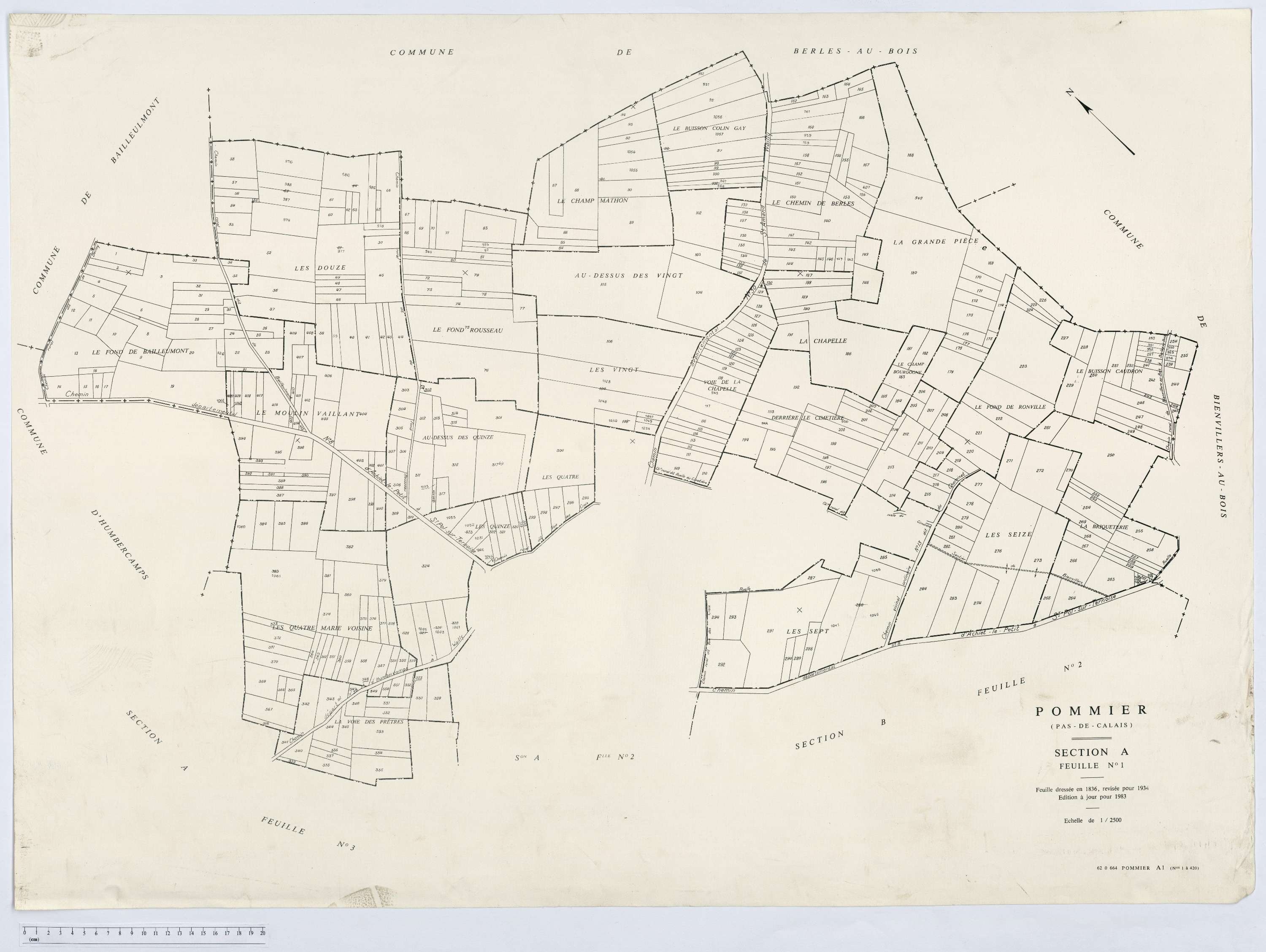 Pommier - Section A, feuille 1.